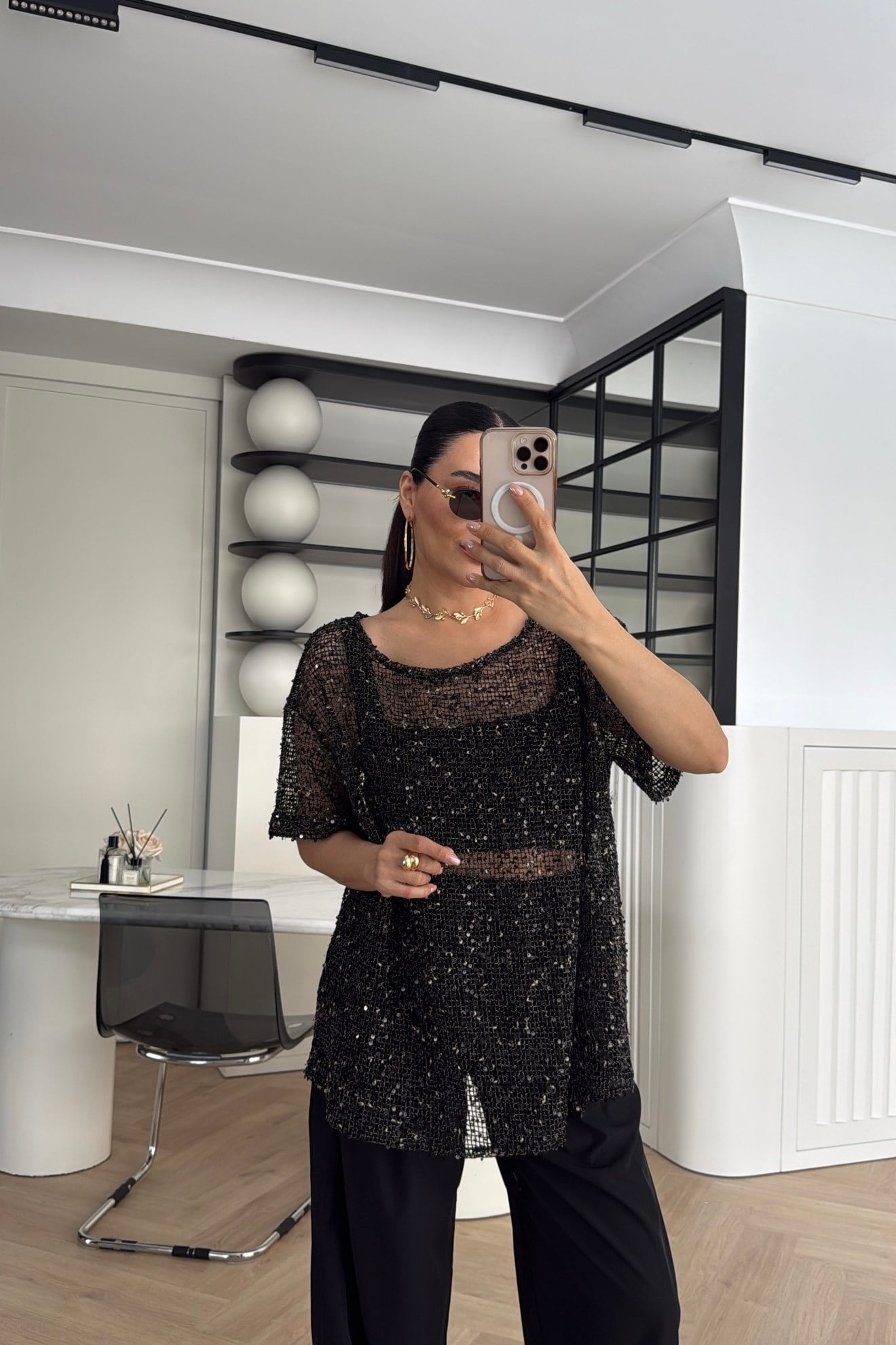 ZR MODEL PULLU BLUZ SİYAH