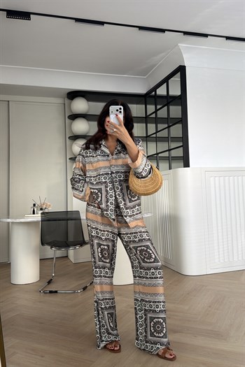 BAROK DESENLİ SATEN TAKIM RENKLİ 