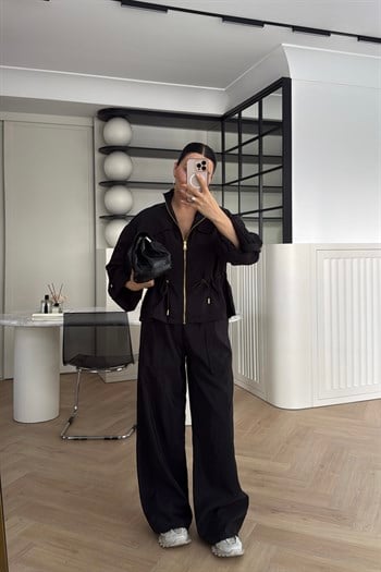 PARAŞÜT KUMAŞ TAKIM SİYAH