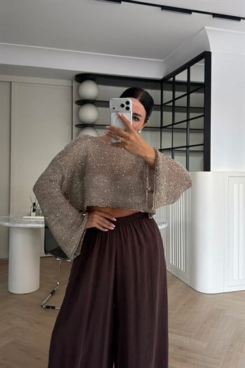 PULLU CROP MERSERİZE TRİKO VİZON 