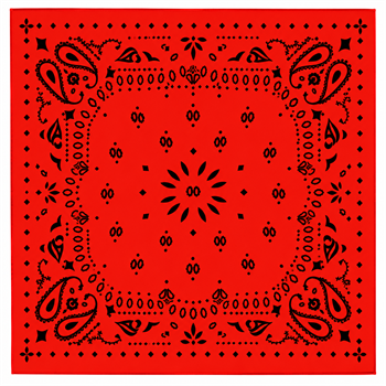 Tasarım Desenli Kare Şal Kırmızı