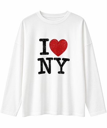 Uzun Kollu New York Sweatshirt Beyaz 