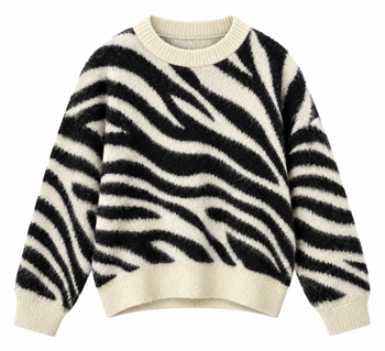 Yumuşak Dokulu Zebra Desen Kazak 