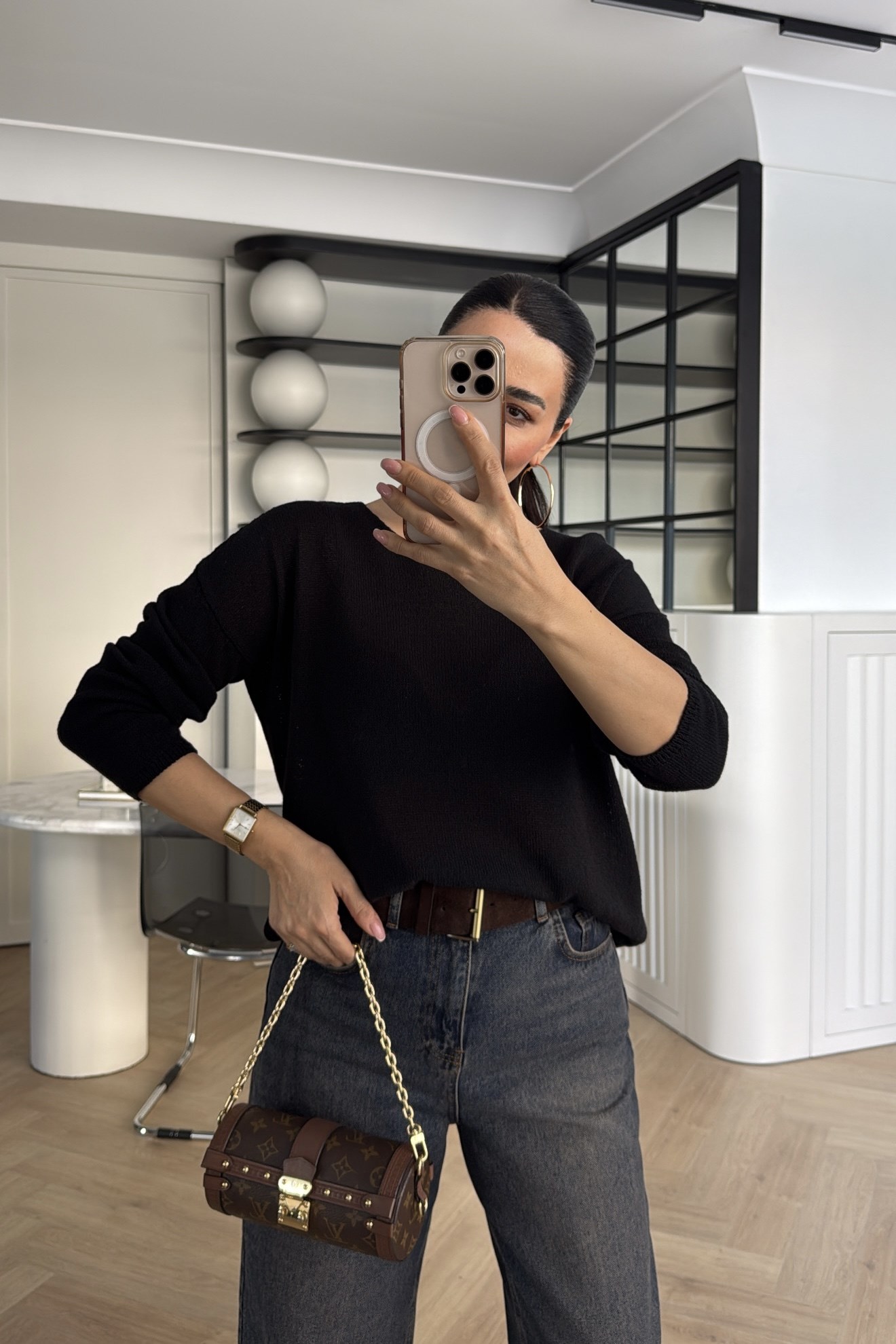 AJURLU BİSİKLET YAKA YAZLIK TRİKO BLUZ SİYAH