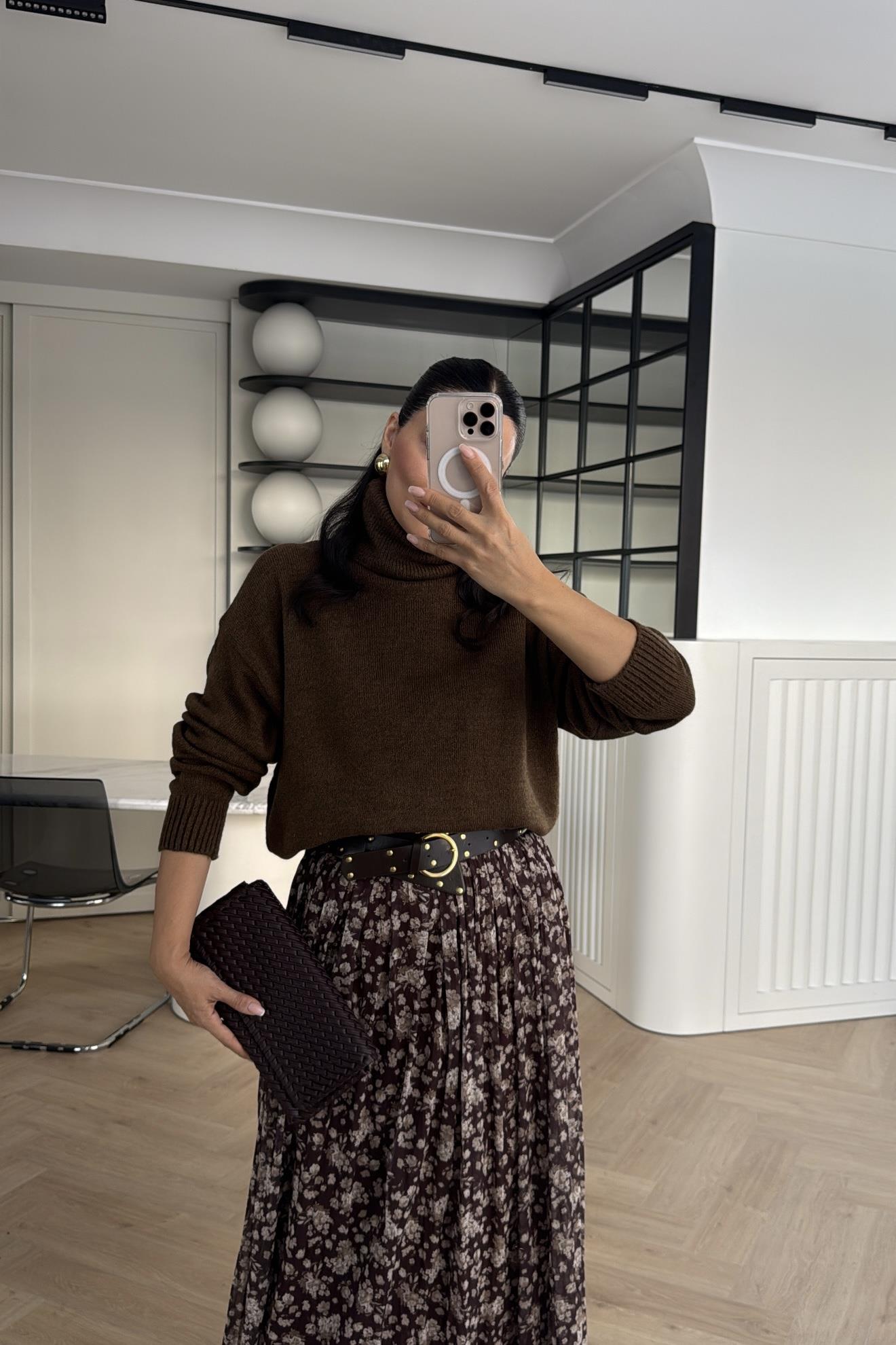 BELİ LASTİKLİ KEMERLİ ASTARLI ŞİFON ETEK 