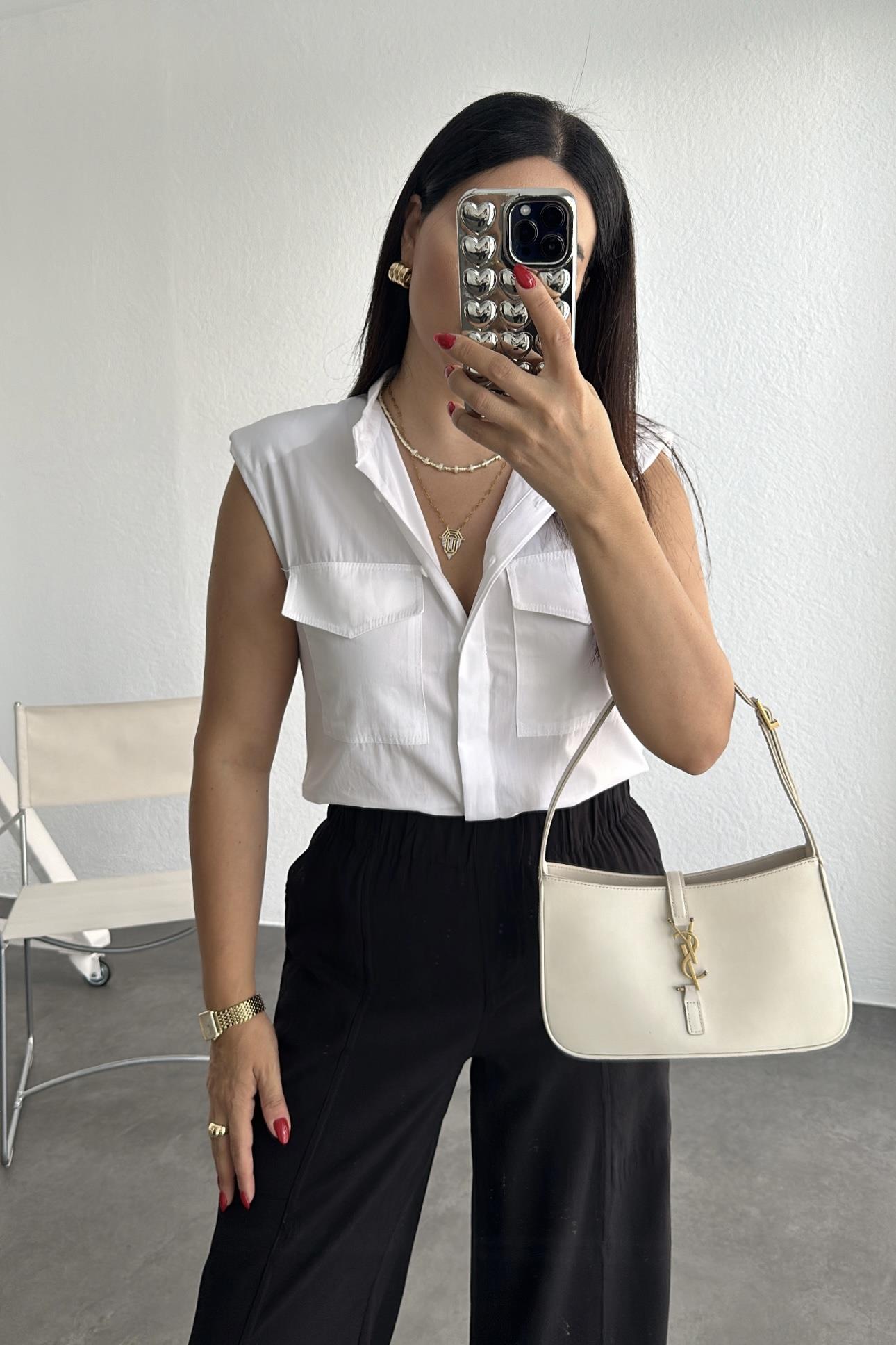 Beli Lastikli Keten Pantolon Siyah