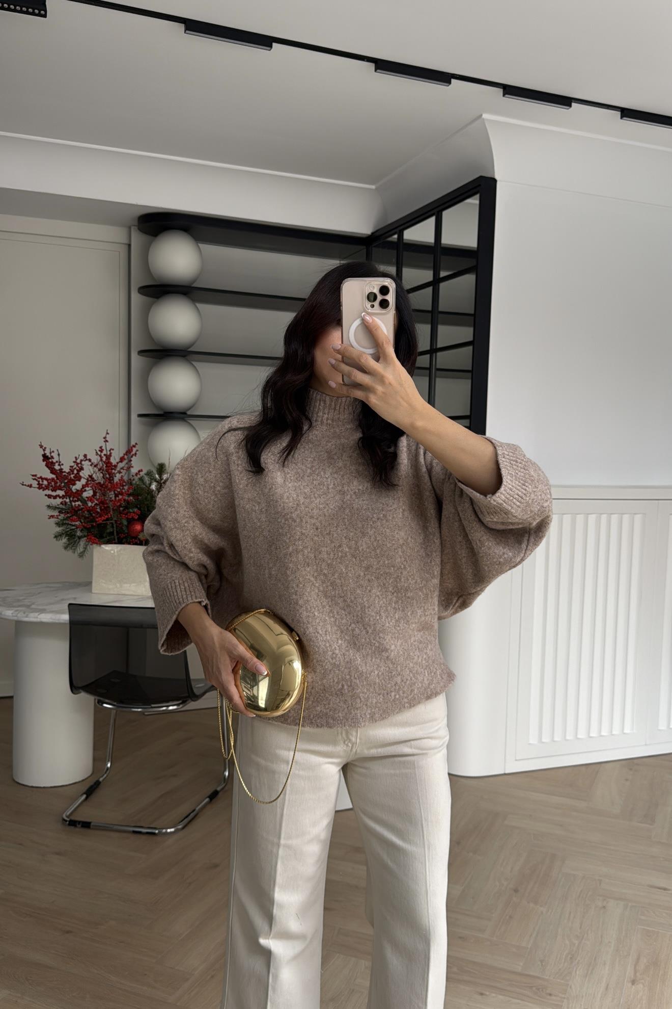 BOĞAZLI TRİKO KAZAK BEJ 