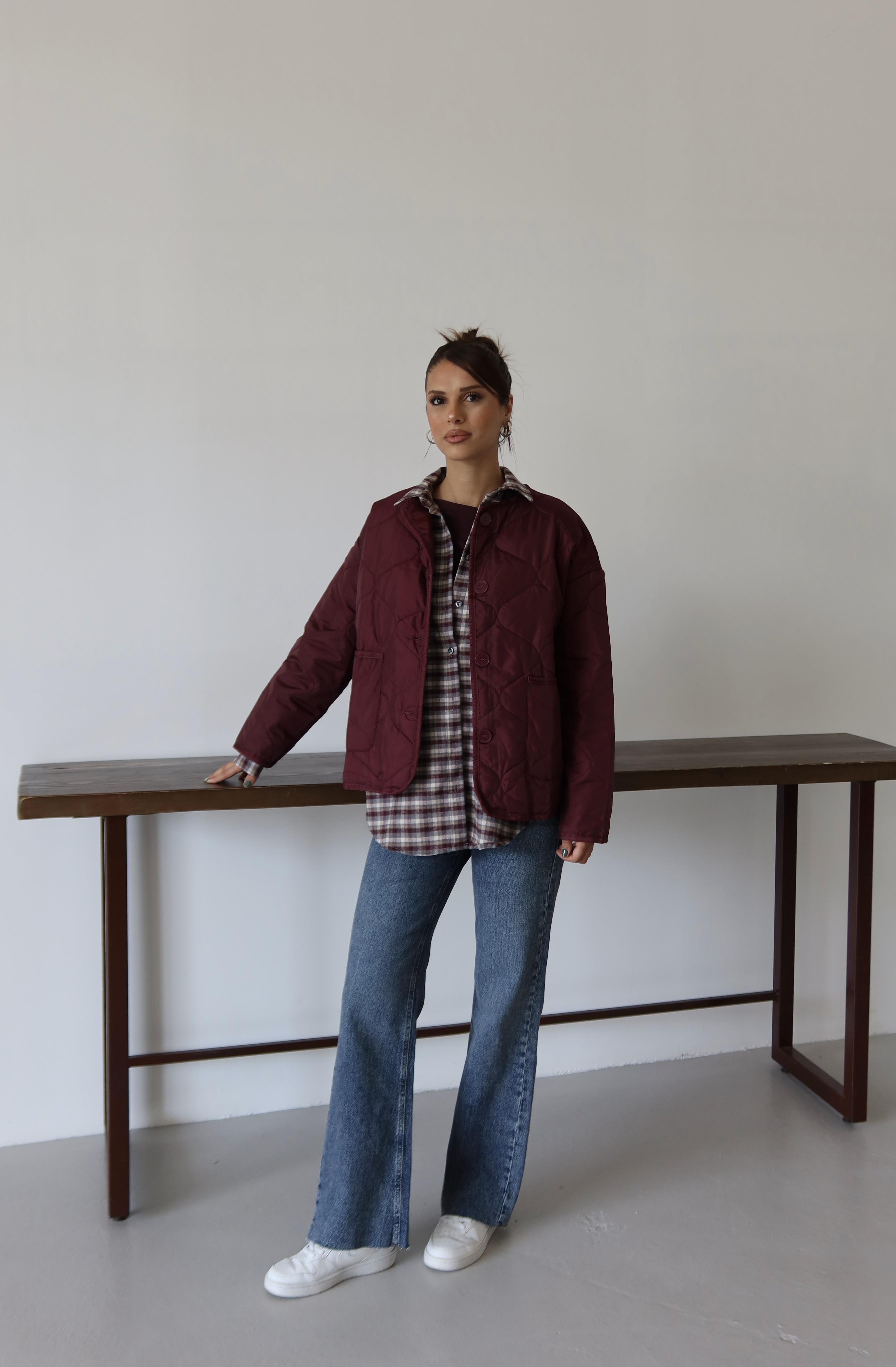 BORDO CEPLİ KAPİTONE CEKET 