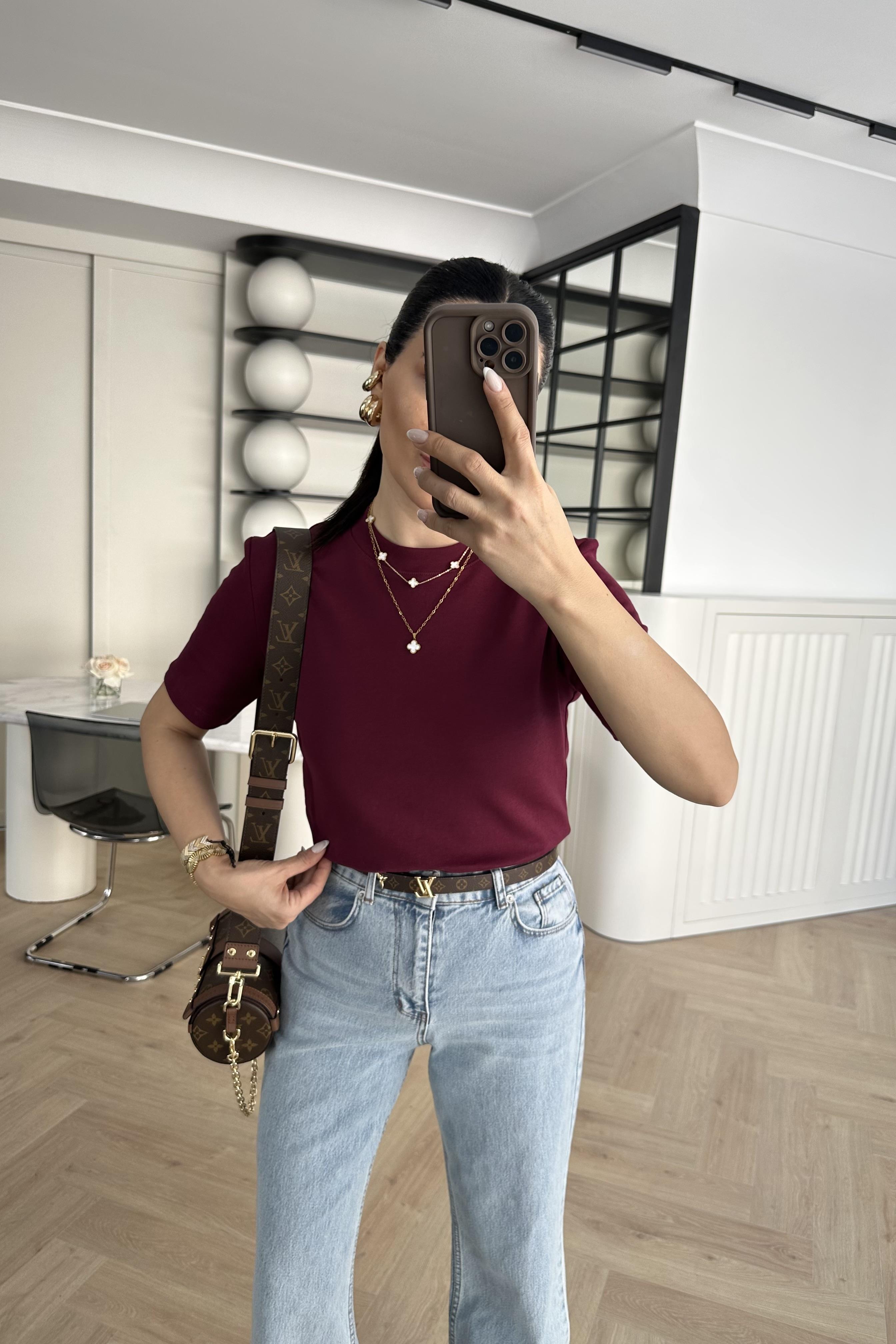 Bordo Cos Marka Premium Tişört 