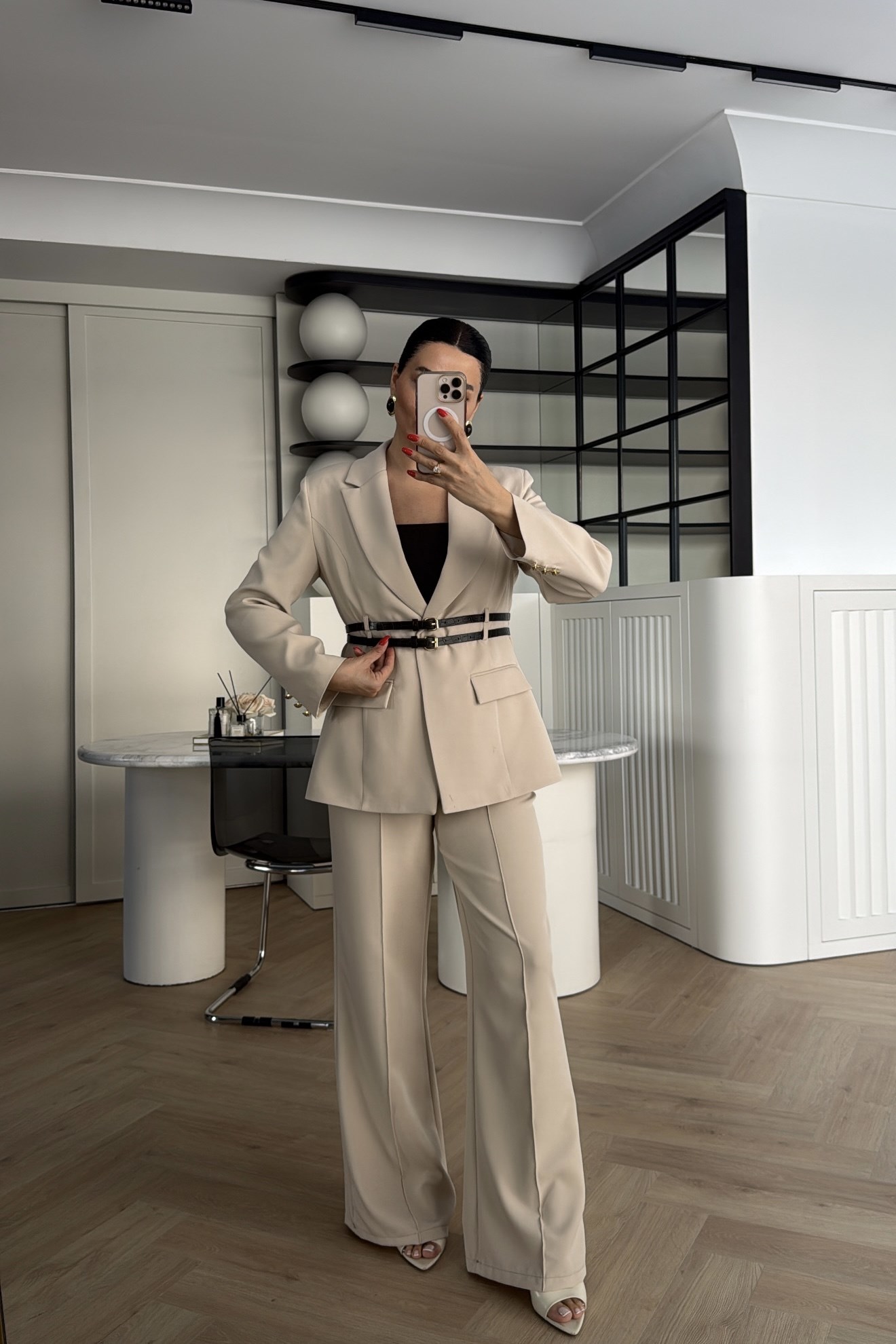 ÇİFT KEMERLİ CEKET PANTOLON TAKIM TAŞ 