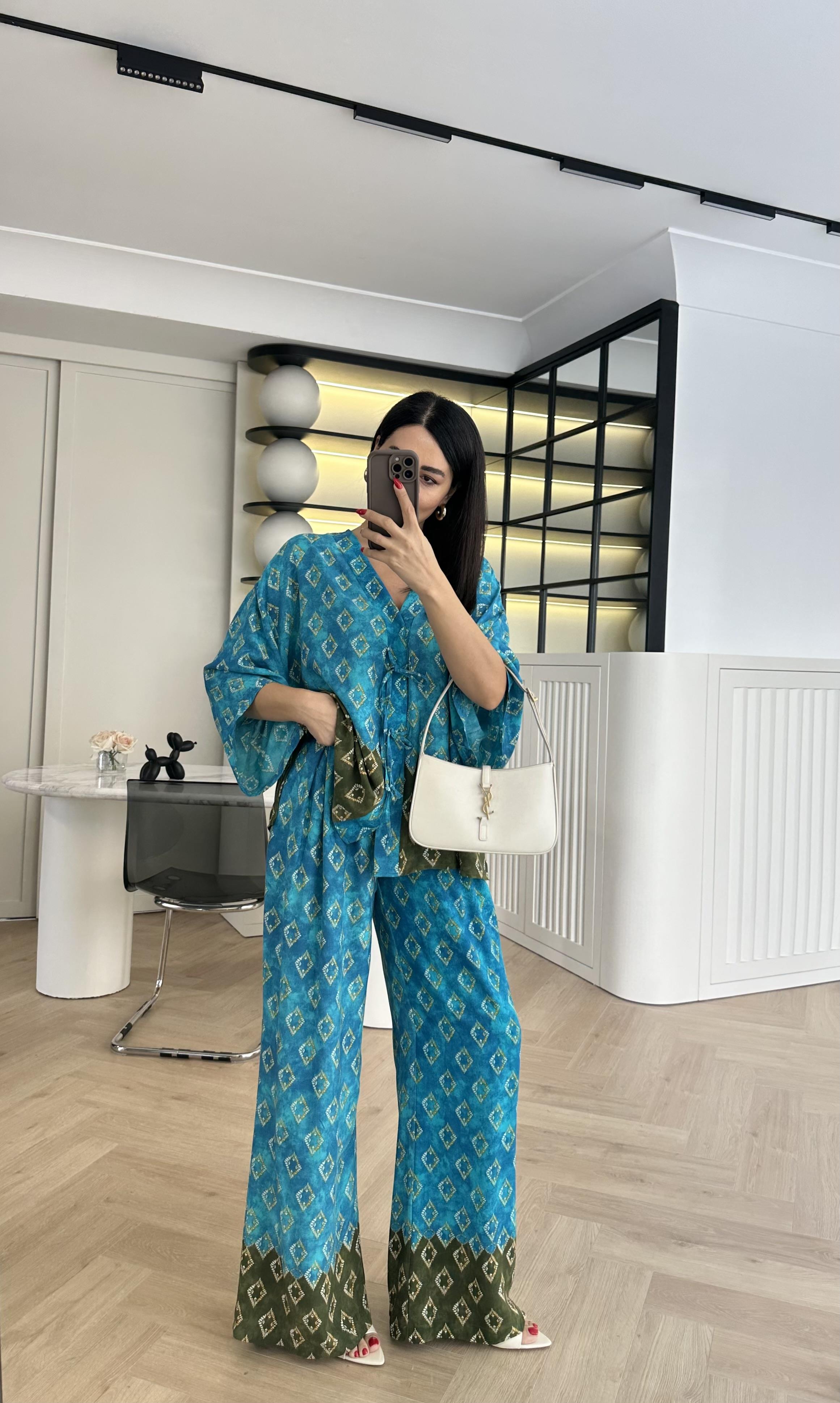 Desenli Kimona Takım