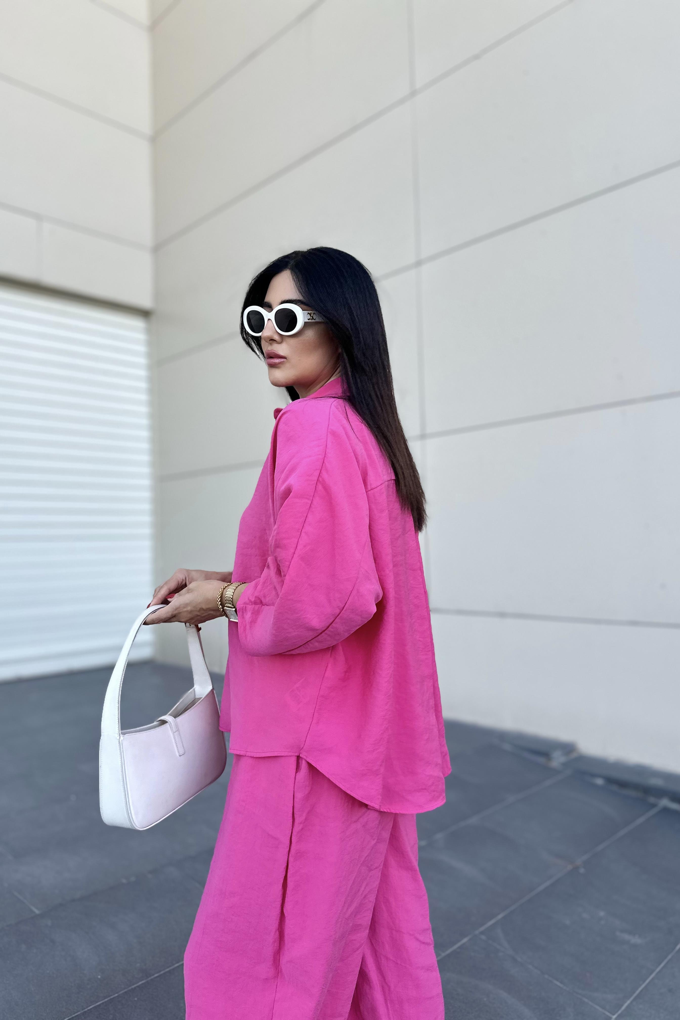 Fuşya Renk Rahat Kalıp Modal Takım