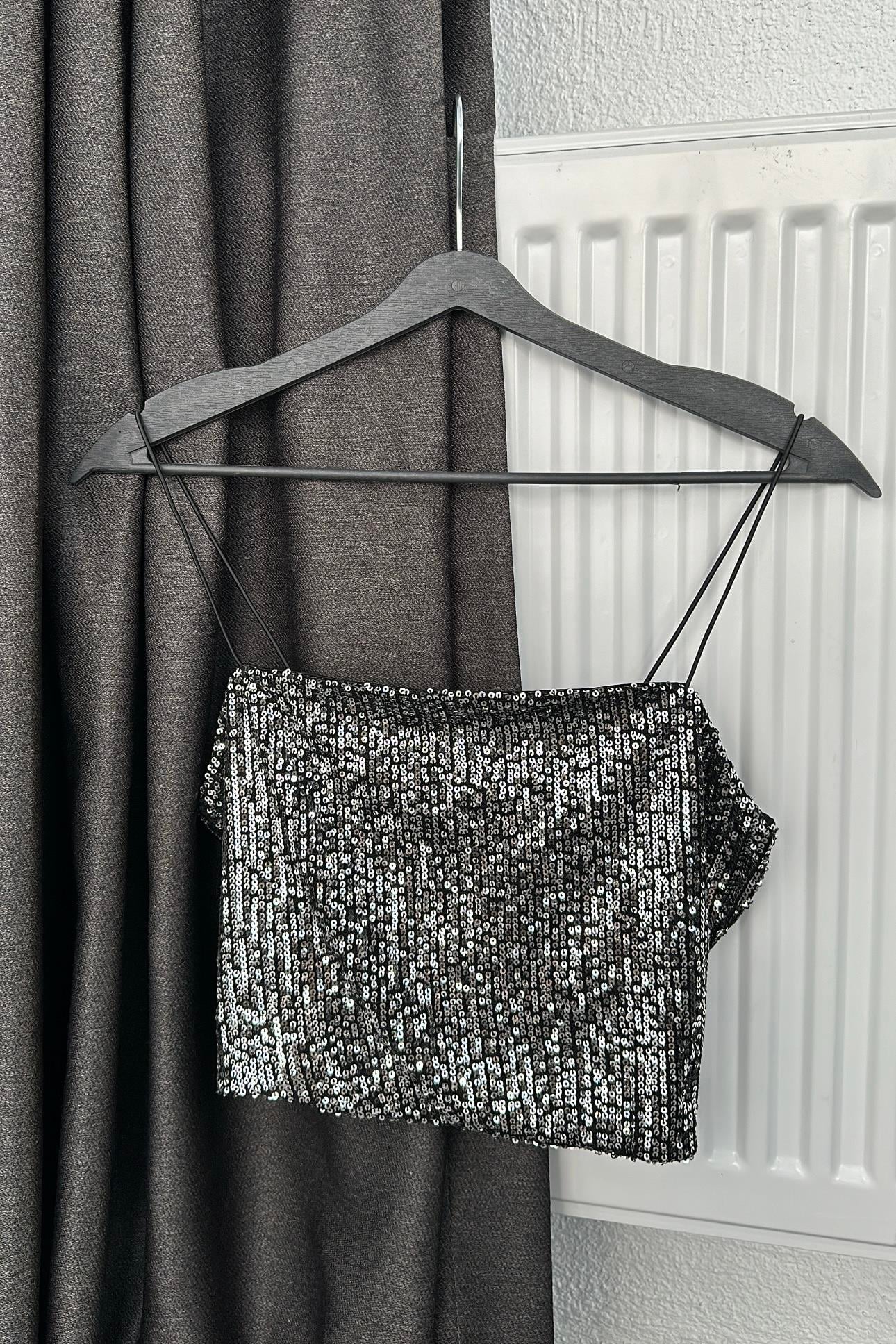 Gümüş Payetli Astarlı Büstiyer