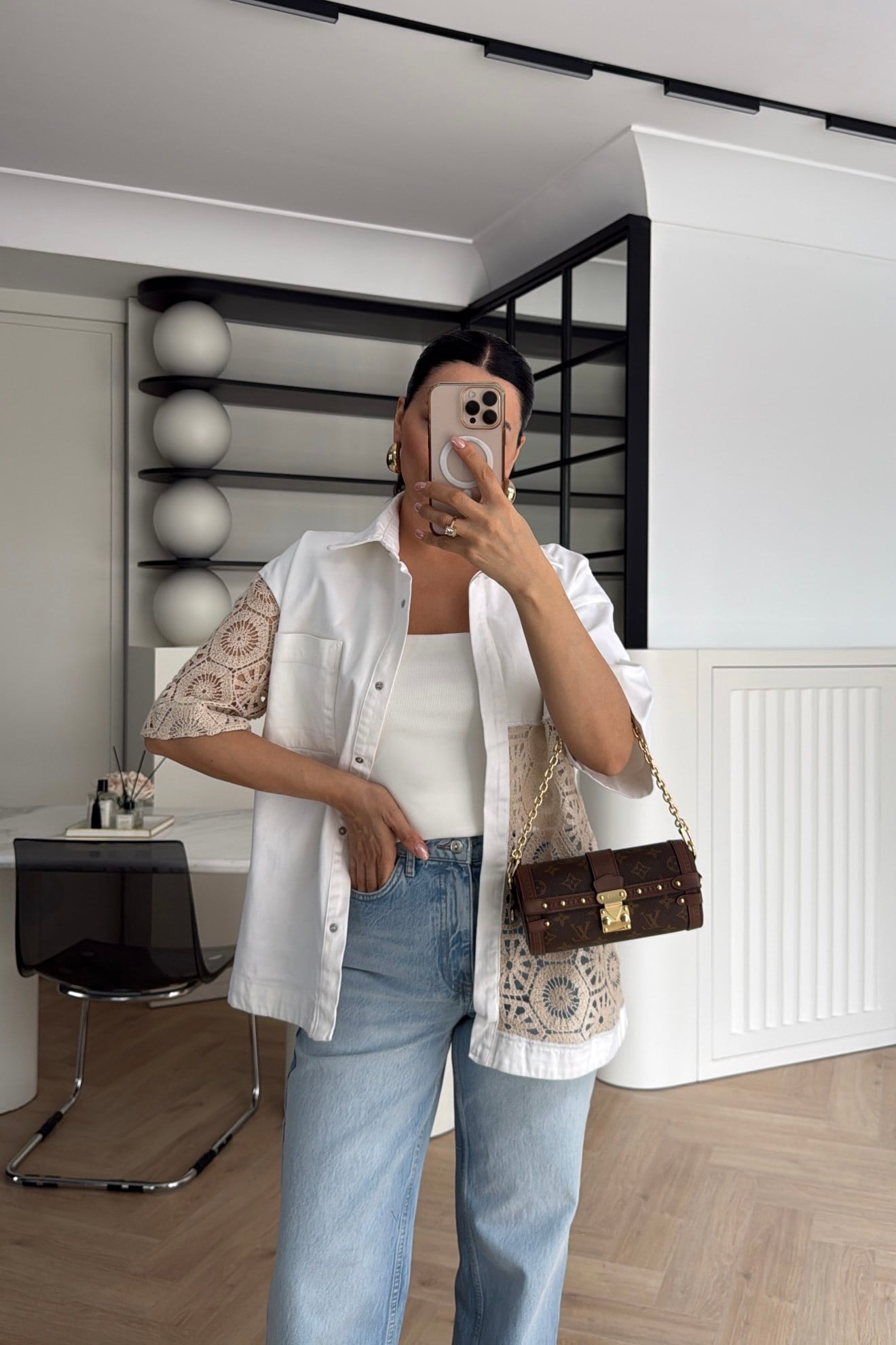 GÜPÜR GARNİLİ GÖMLEK EKRU