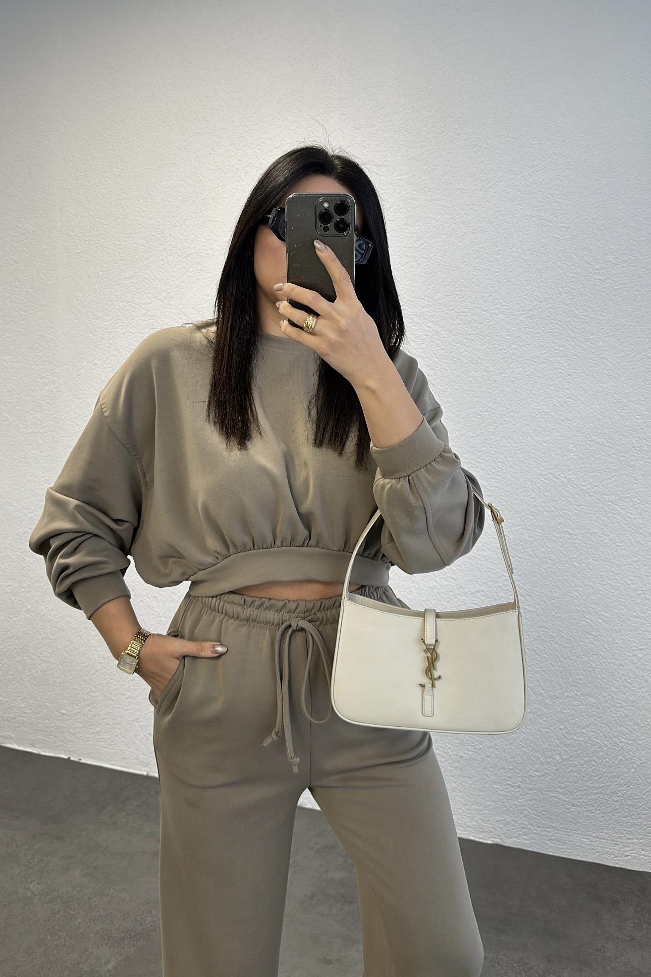 Haki Modal Kumaş Eşofman Takım 