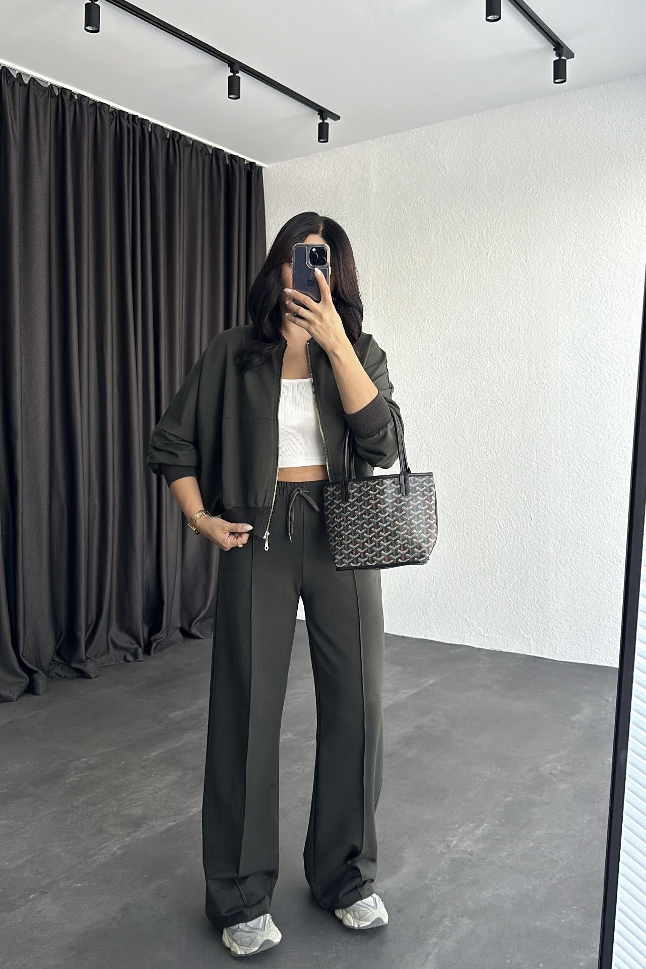 Haki Renk Zr Model Eşofman Takım 