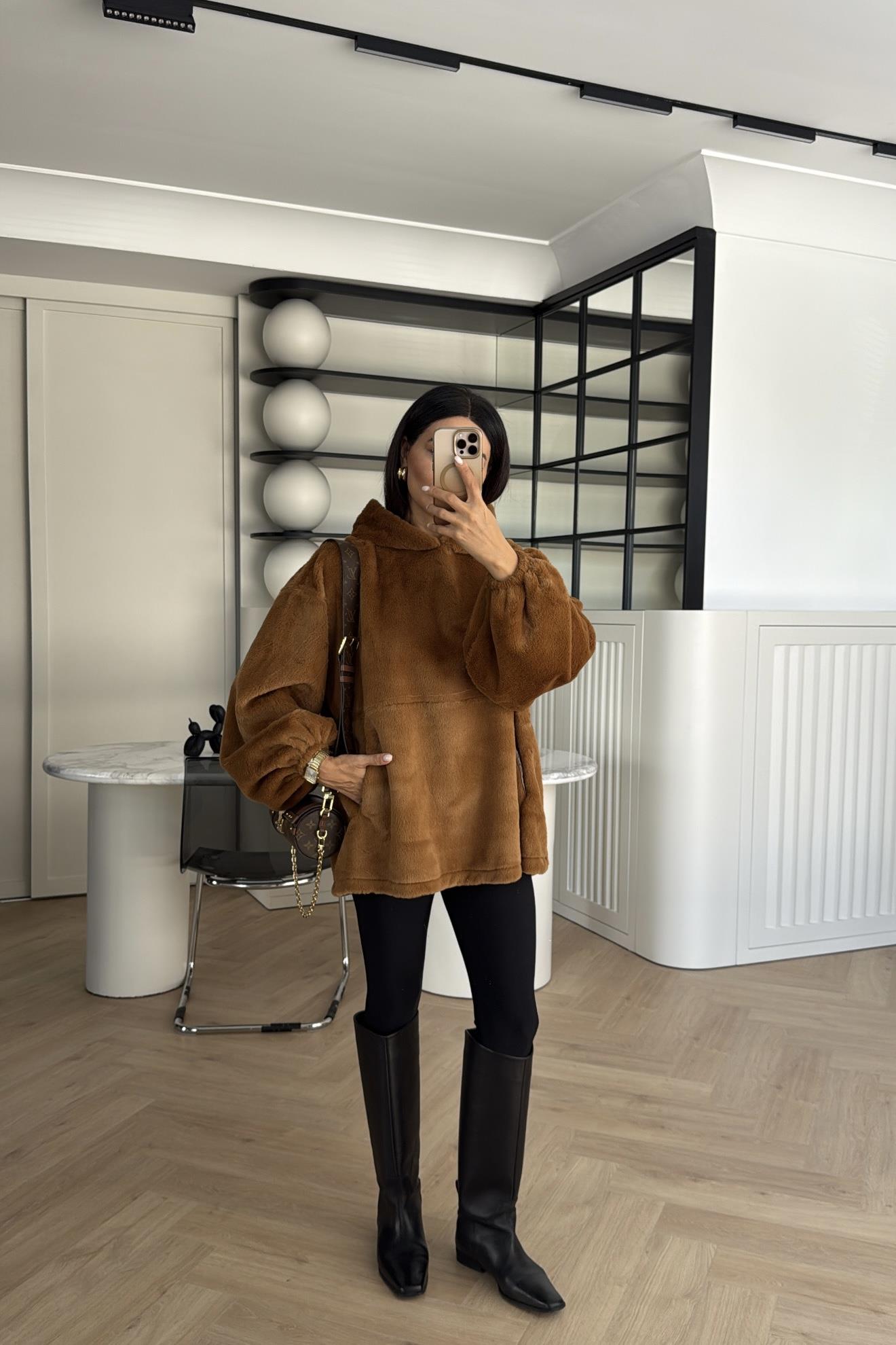 HARDAL MASSİ MODEL CEPLİ PELUŞ SWEATSHİRT