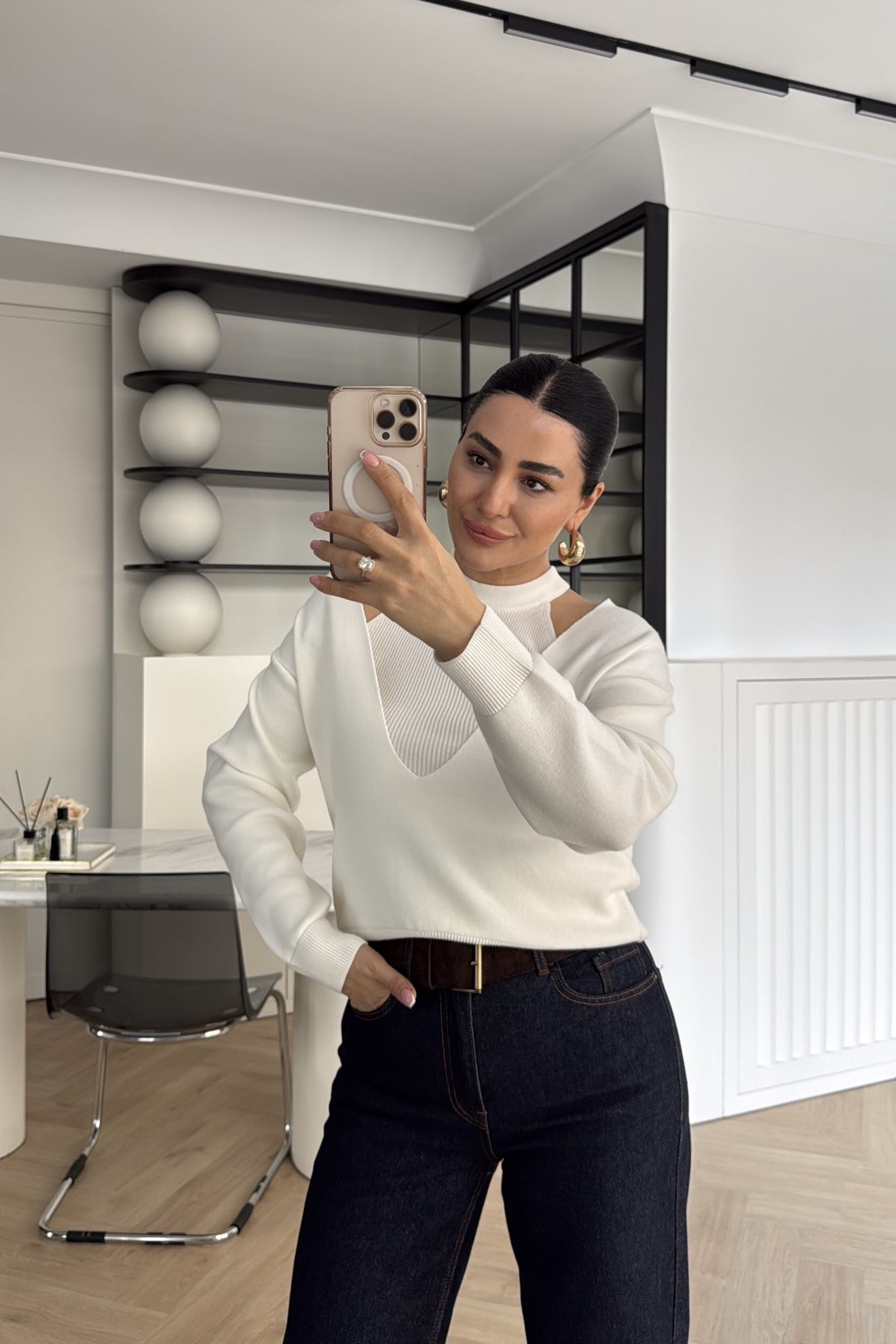 İKİLİ V YAKA KAZAK EKRU 