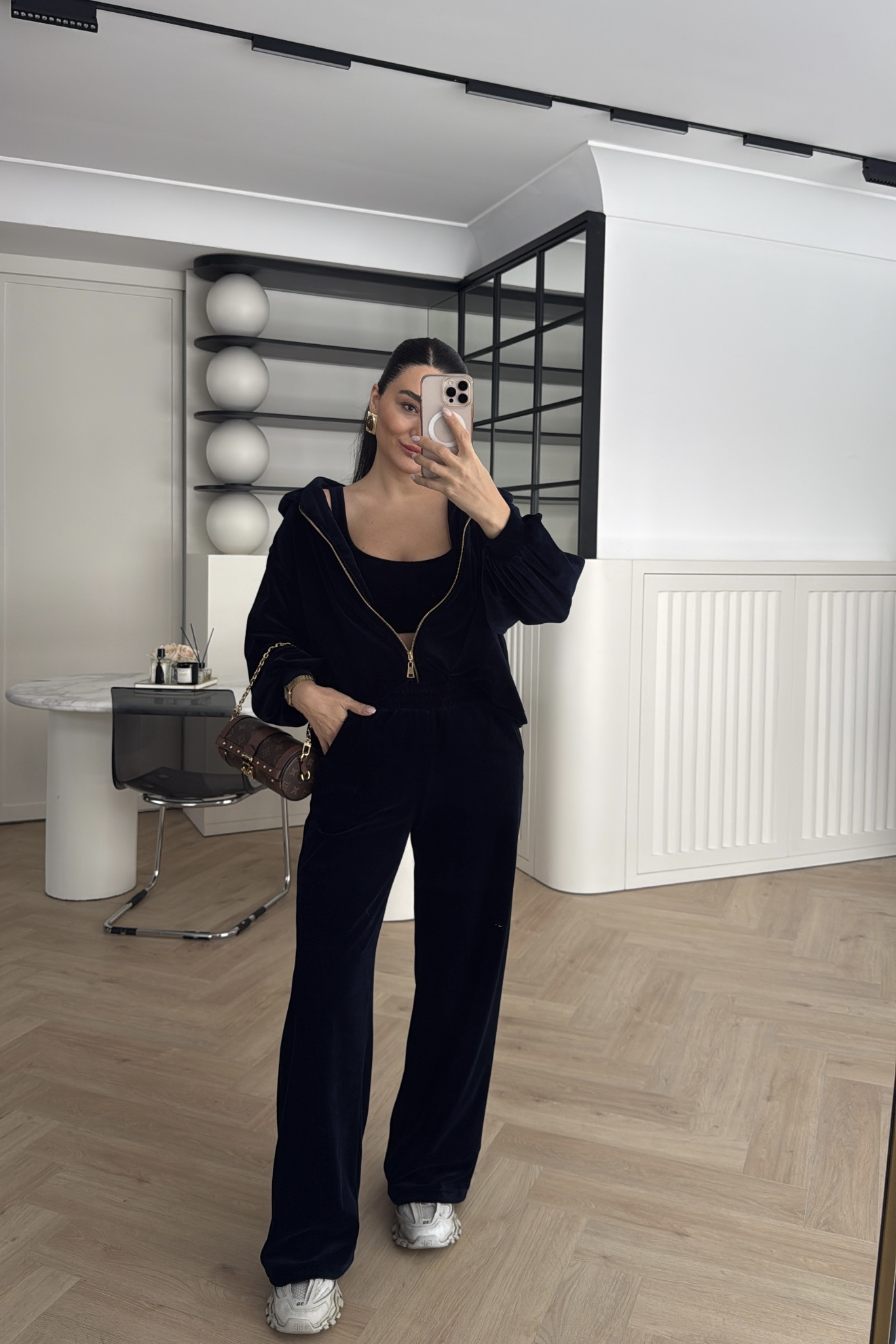 KADİFE TAKIM ÜÇLÜ LACİVERT 