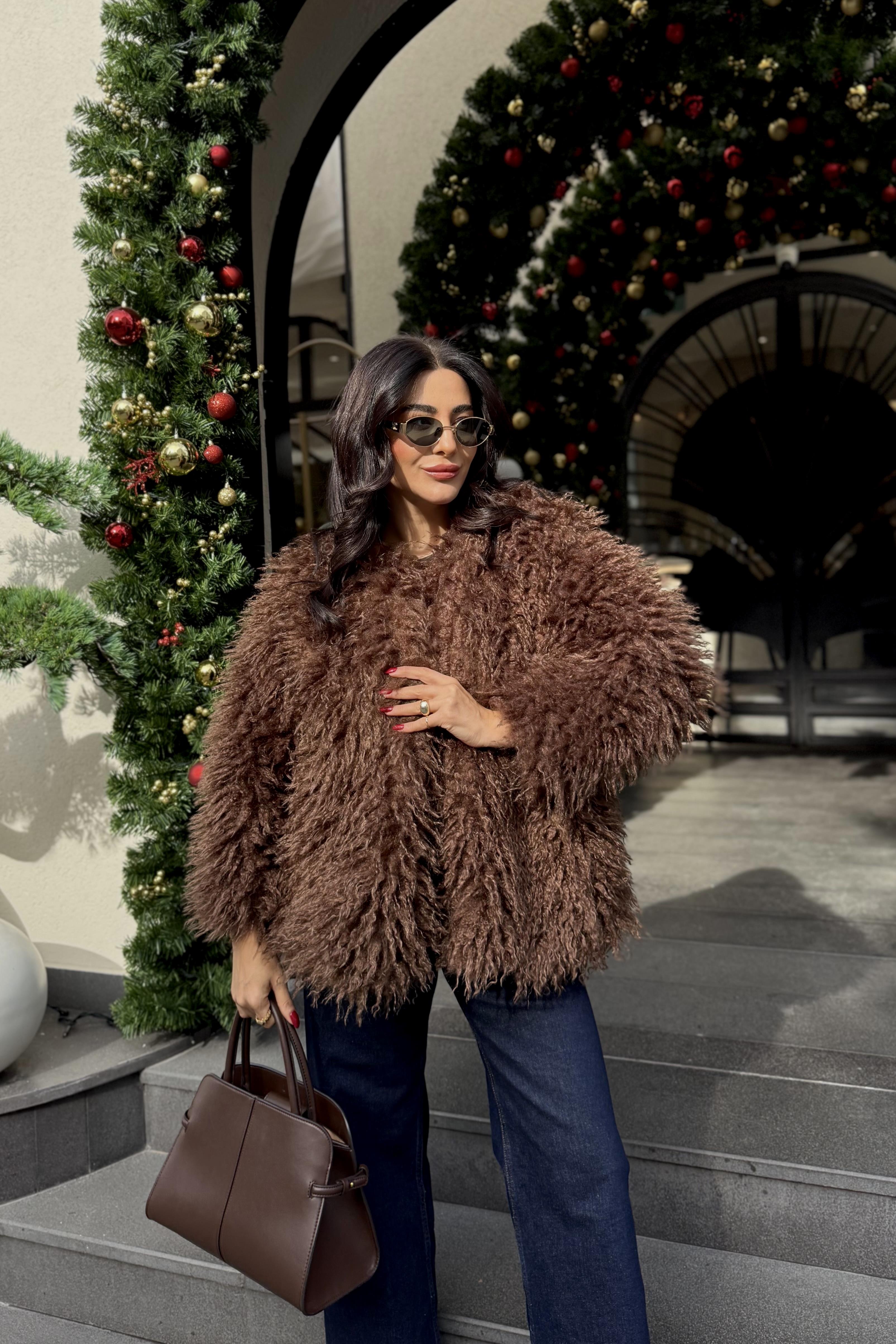 KAHVE ASTARLI KIVIRCIK KÜRK