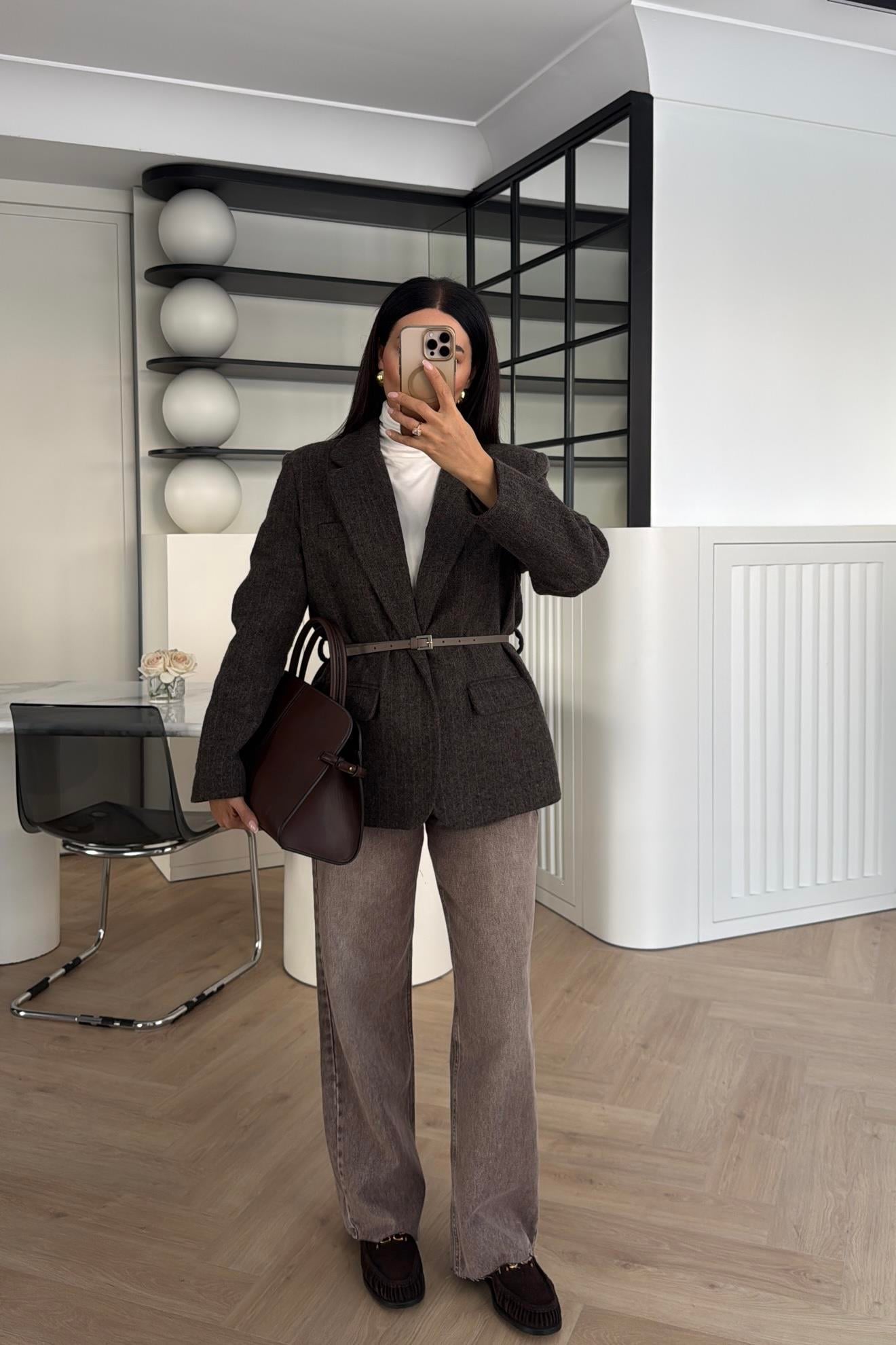 KAHVE KESİK PAÇA PALAZZO JEAN