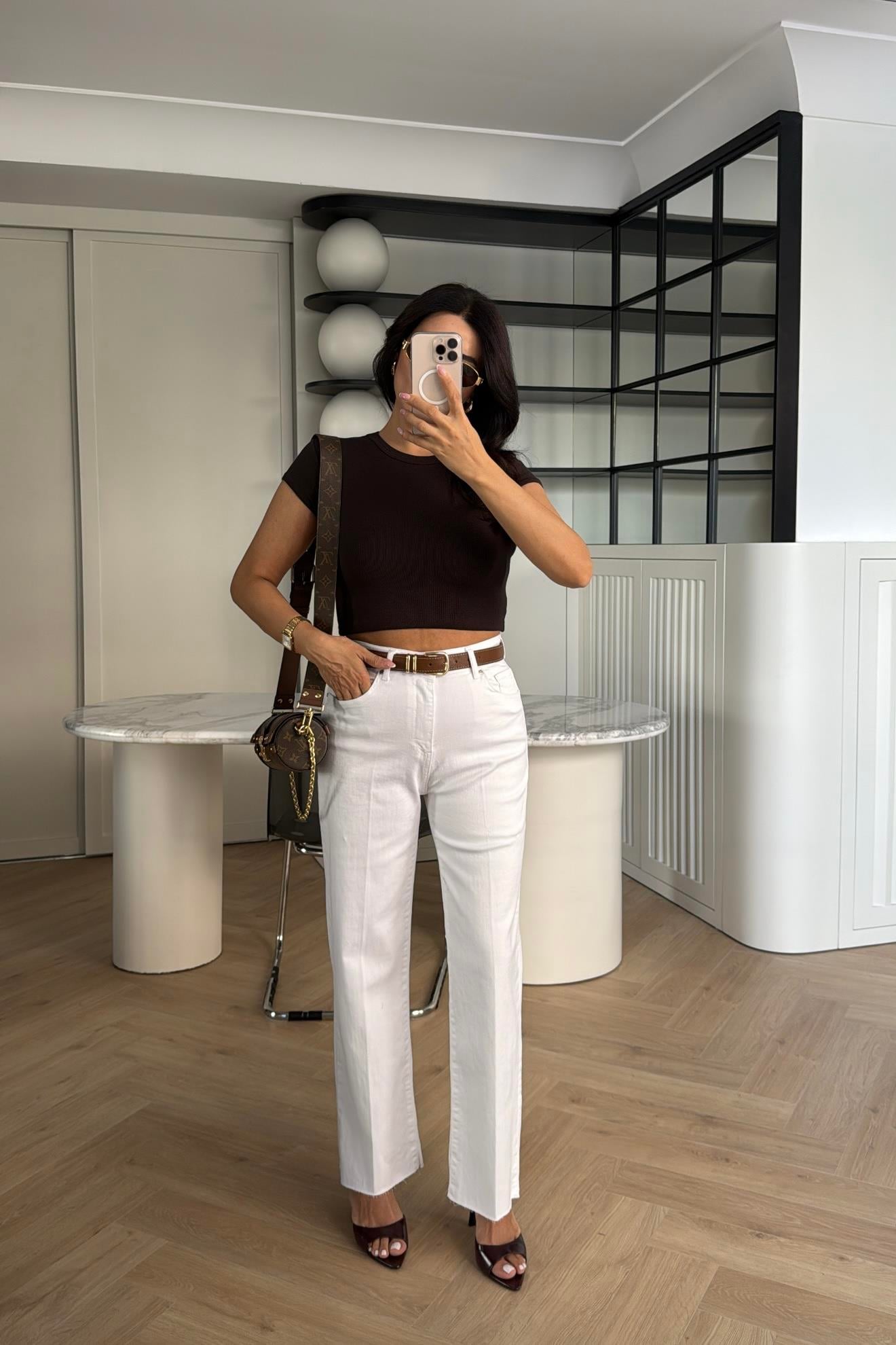 KEMERLİ KESİK PAÇA JEAN EKRU