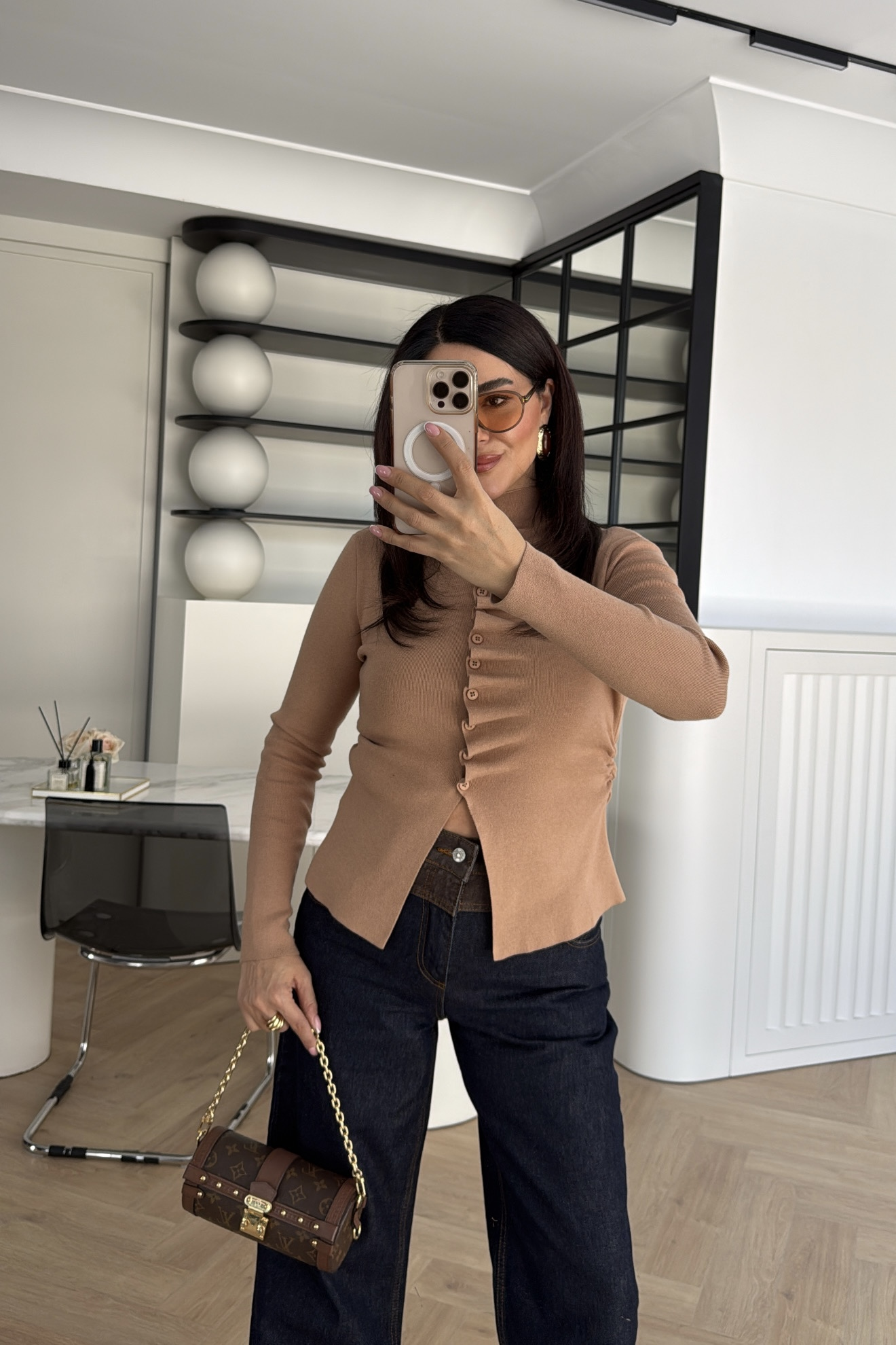 KENDİNDEN BÜZGÜLÜ HIRKA CAMEL KAYISI 