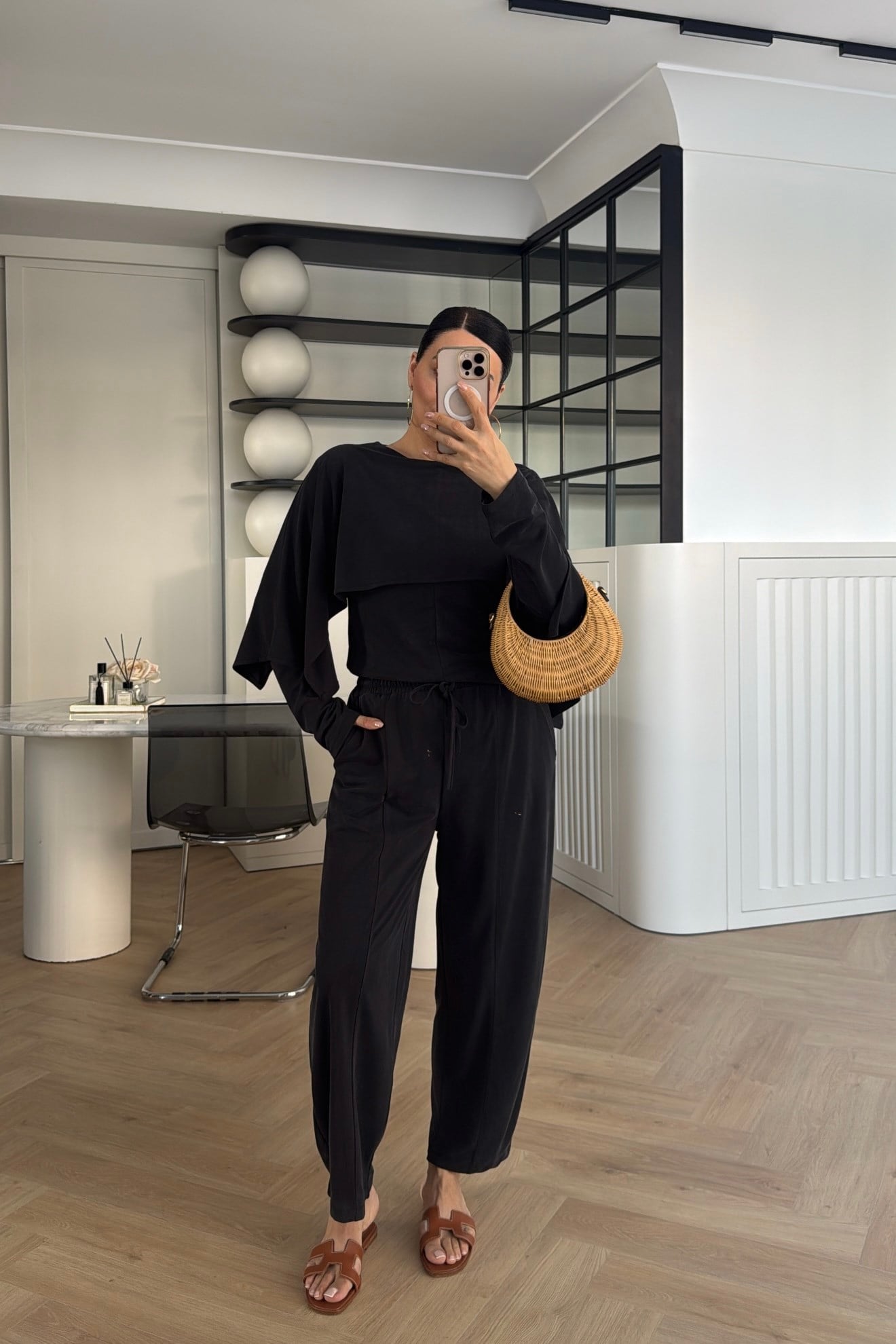 KENDİNDEN PELERİNLİ MODAL TAKIM ANTRASİT 