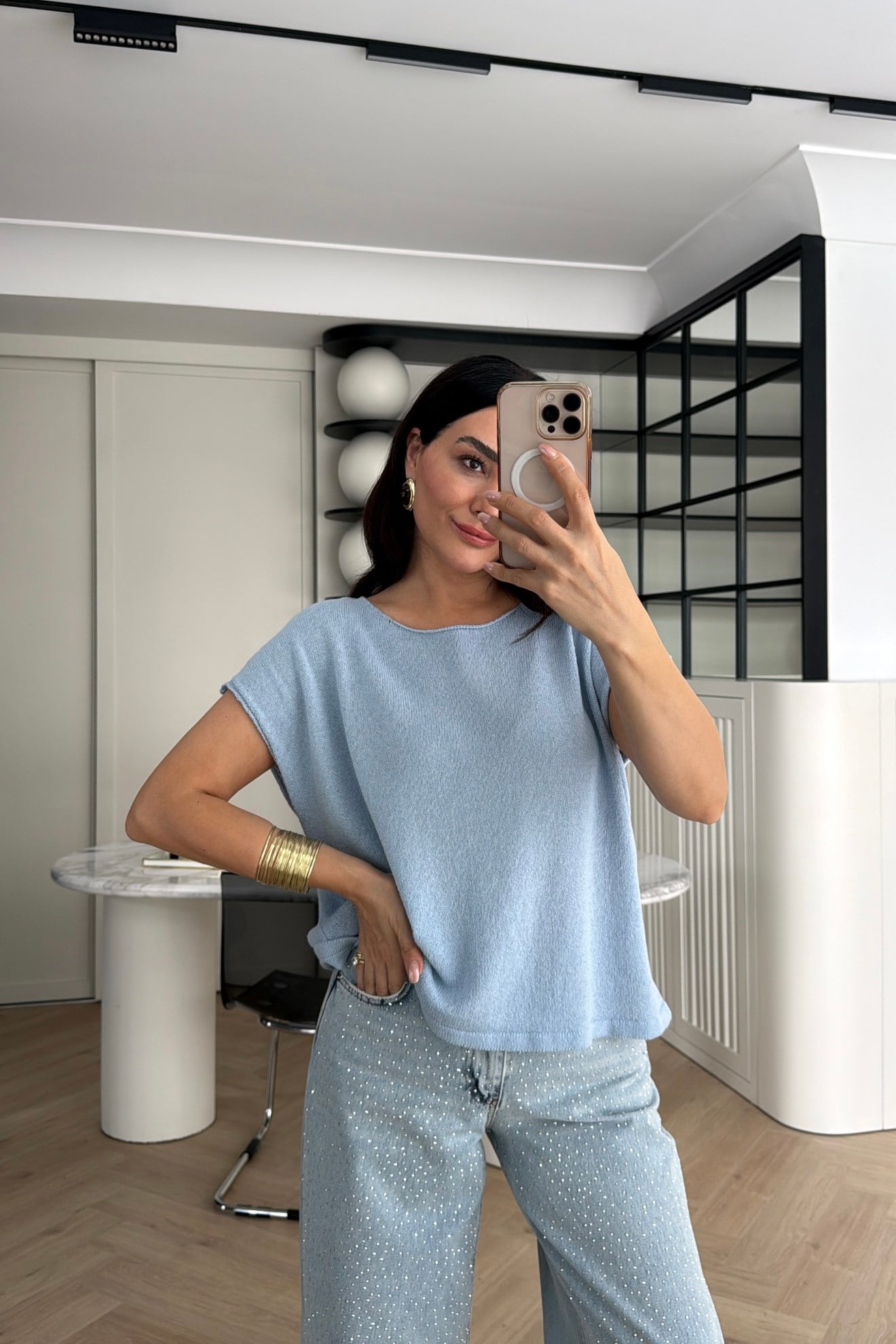KISA KOL YAZLIK TRİKO BEBE MAVİSİ 