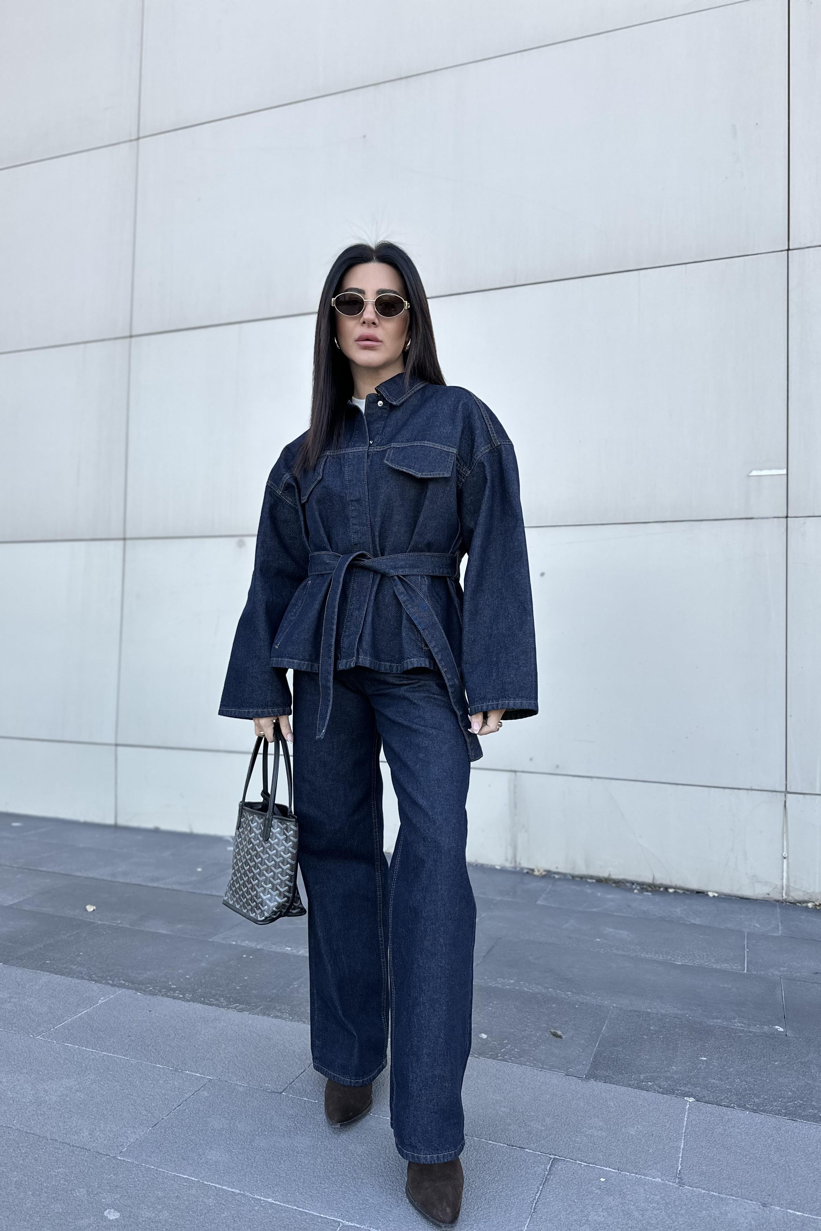 Koyu Lacivert Denim Takım 