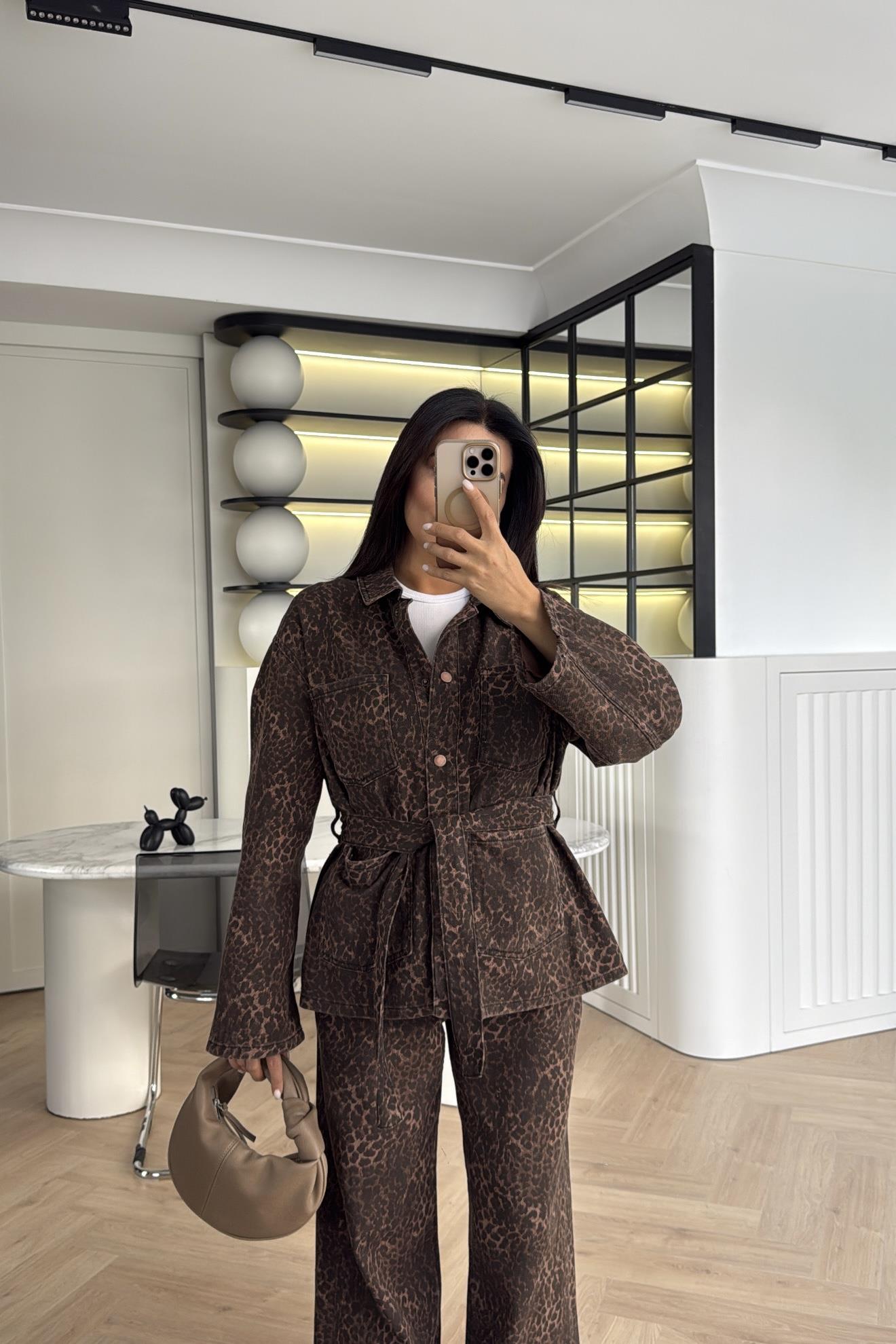 LEOPAR KUŞAKLI DENİM TAKIM 