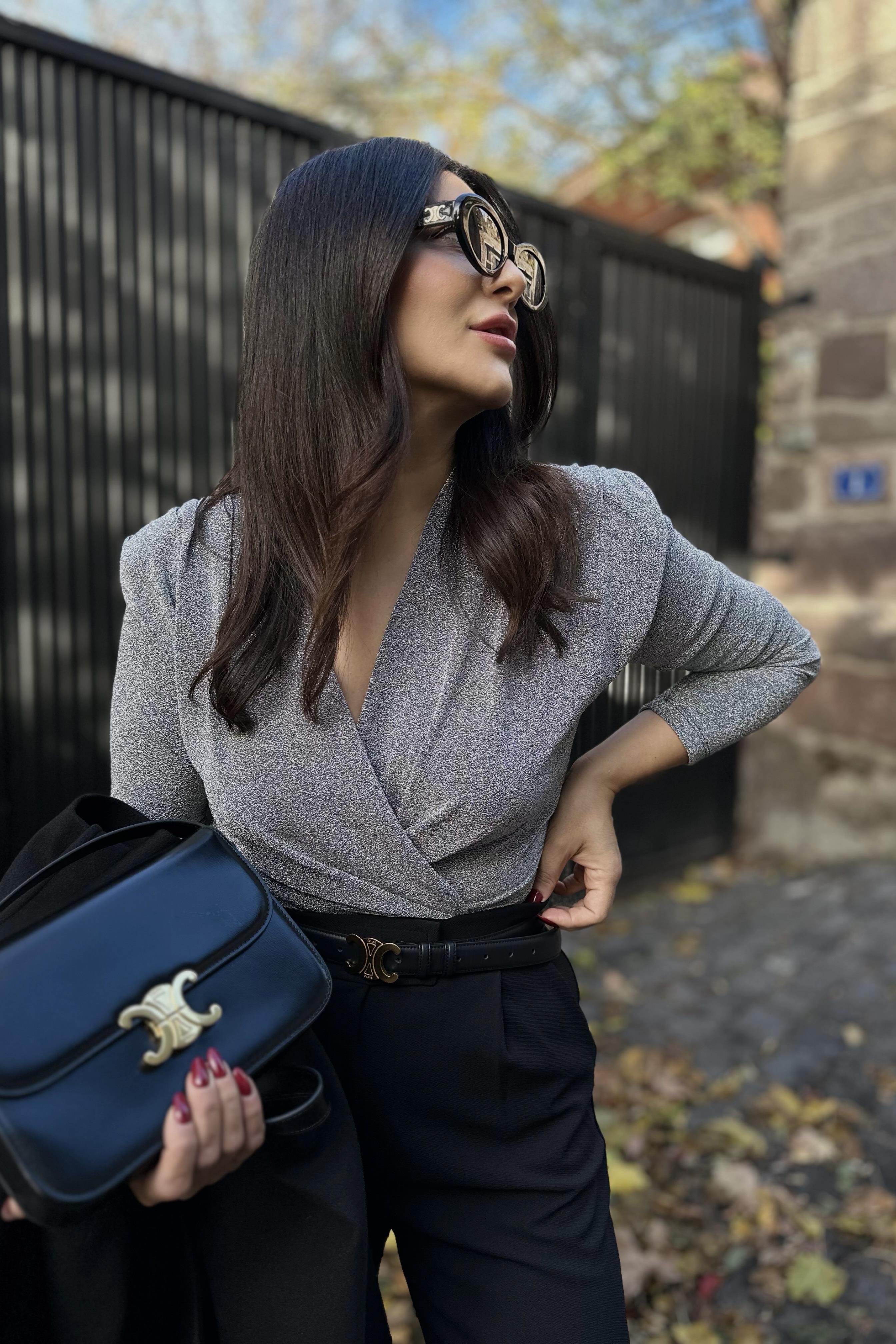 Lüx Kalite Işıltılı Vatkalı BodySuit Gümüş Bluz