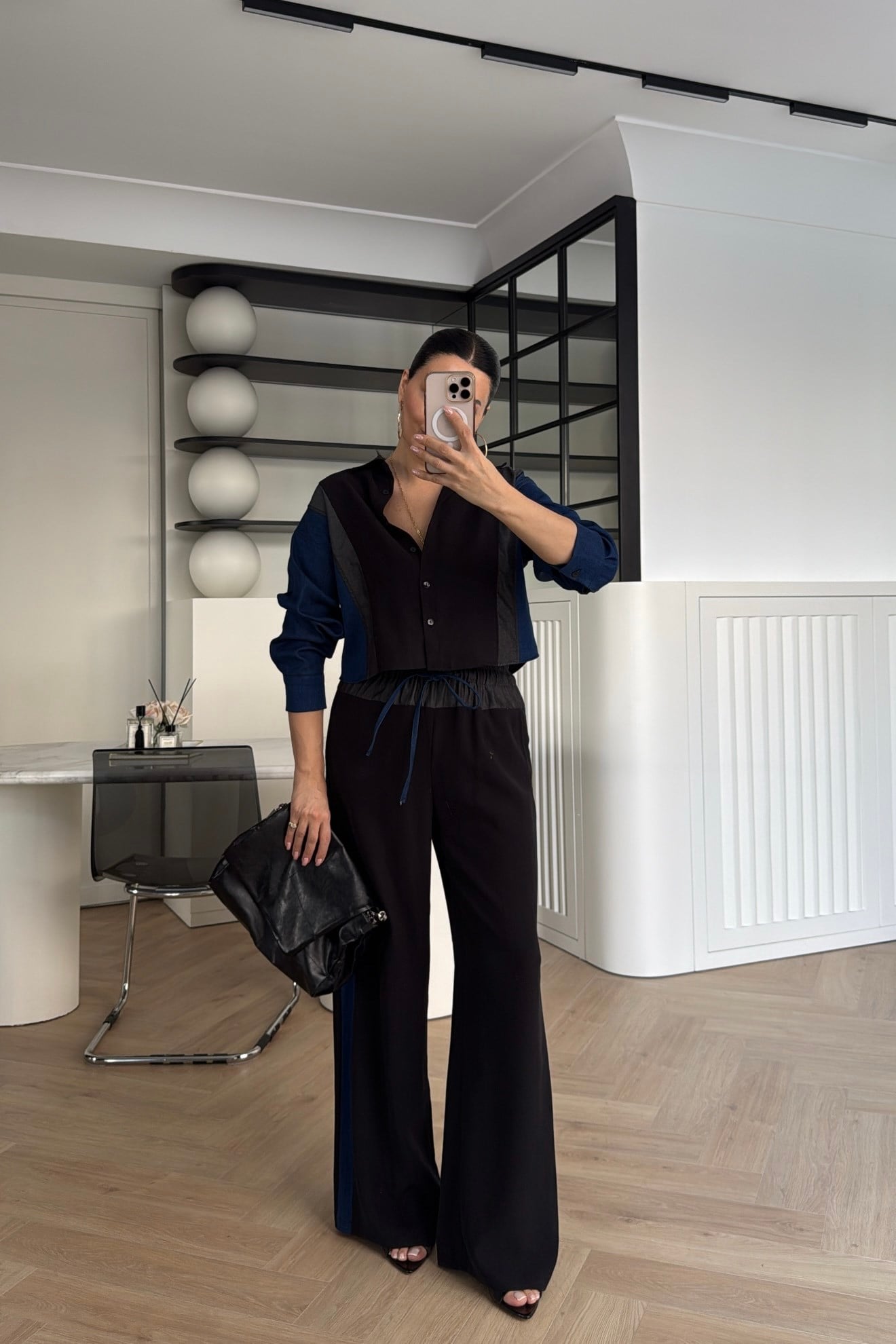 MARKA MODEL BLOKLU TENSEL TAKIM SİYAH