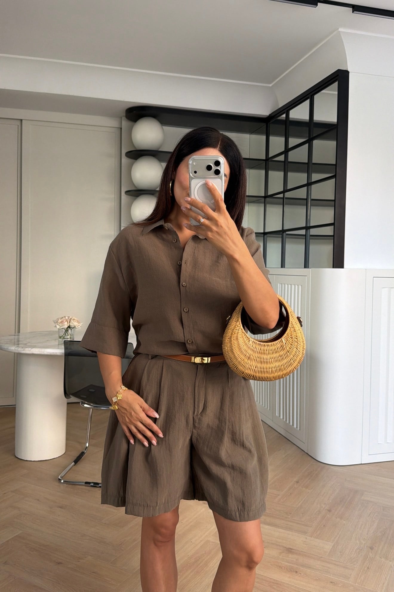 MARKA MODEL KETEN ŞORT GÖMLEK TAKIM HAKİ
