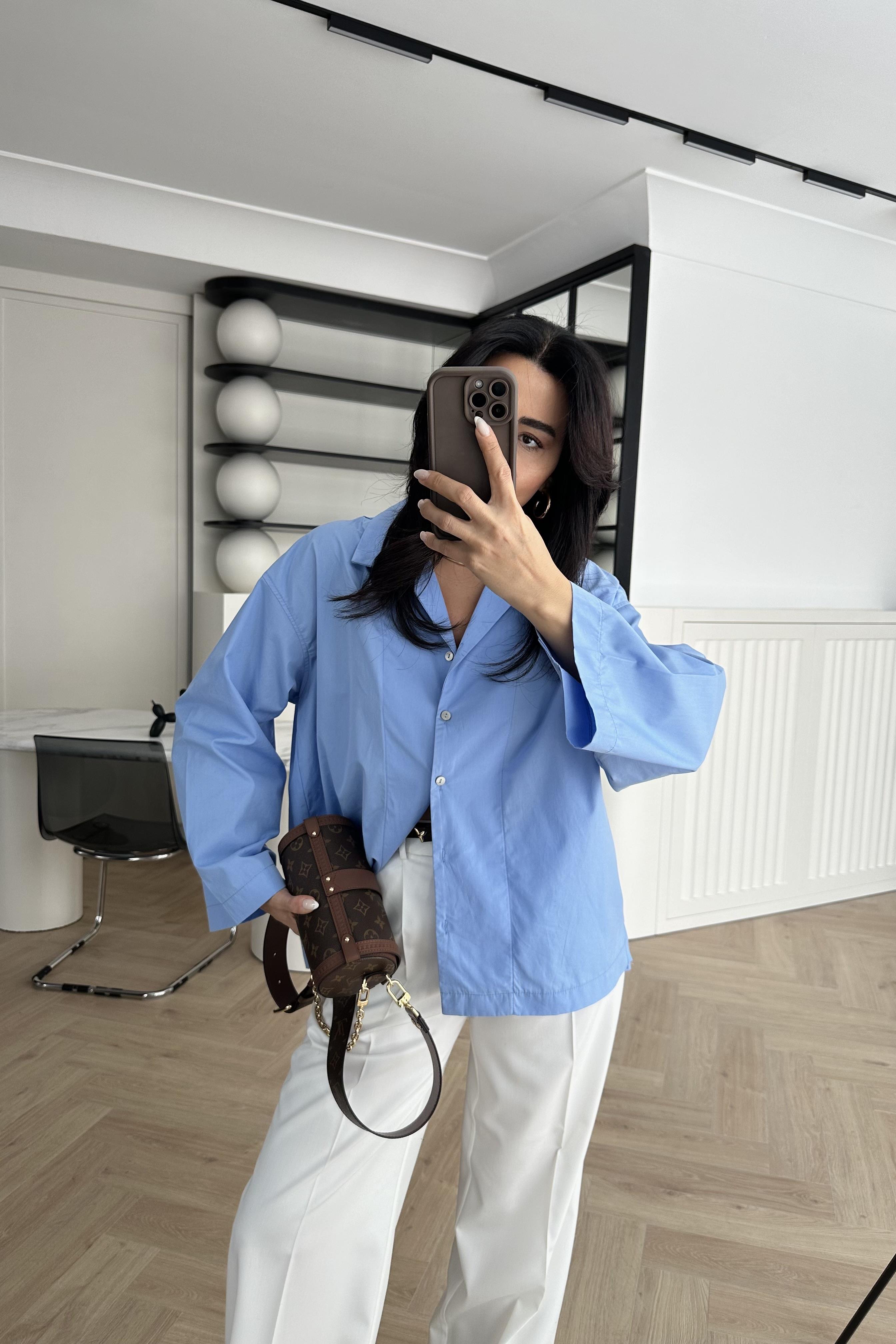 Mavi Oversize Gömlek