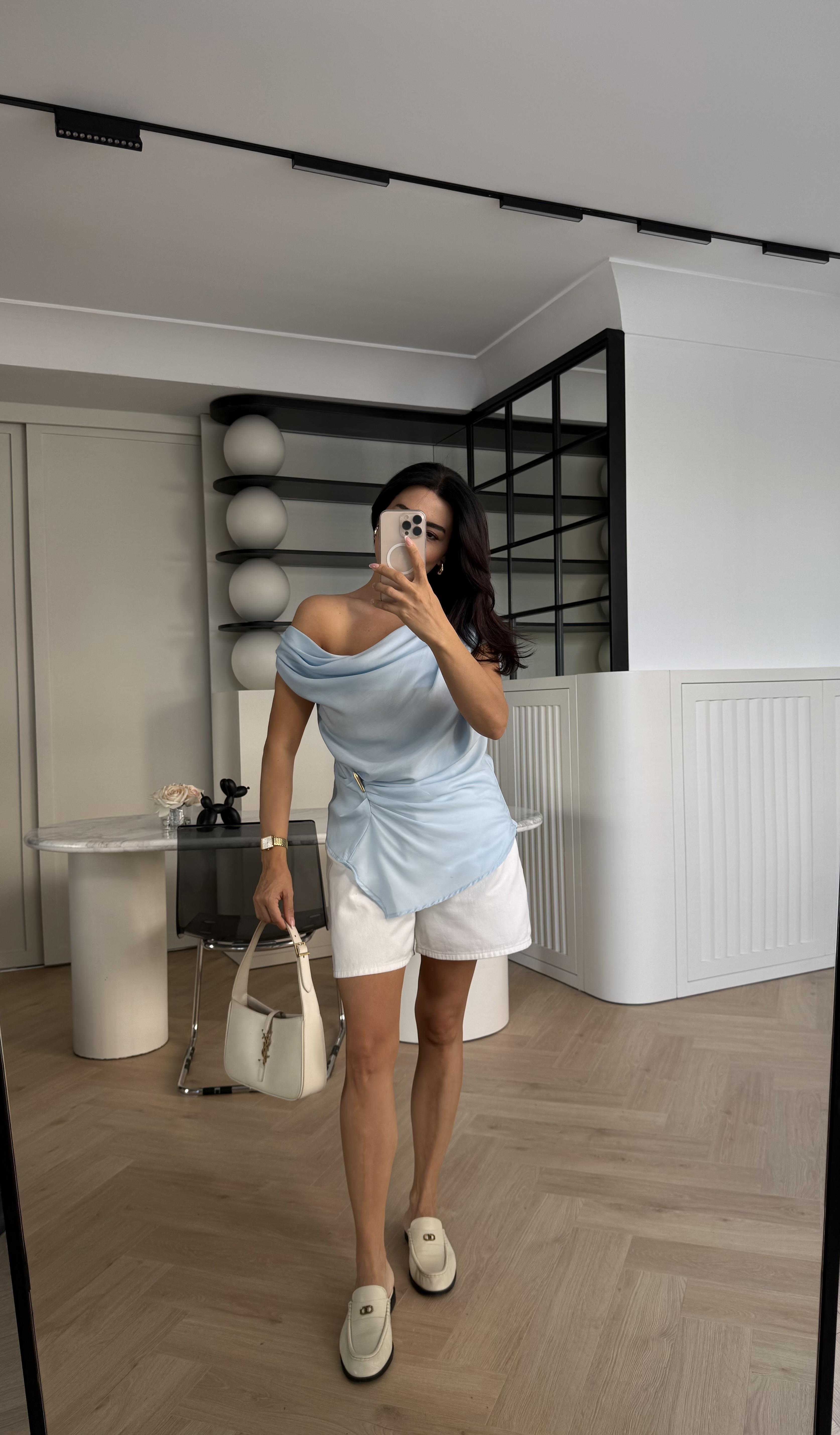 MAVİ ZR MODEL DÜŞÜK OMUZ BLUZ 