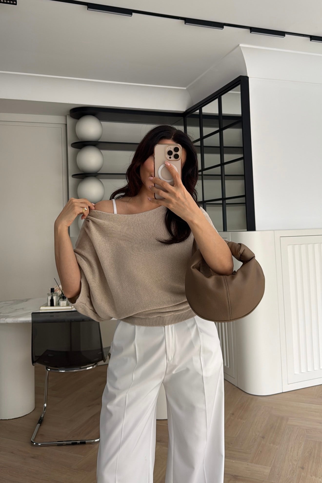 MEVSİMLİK ATLETLİ TRİKO BLUZ BEJ