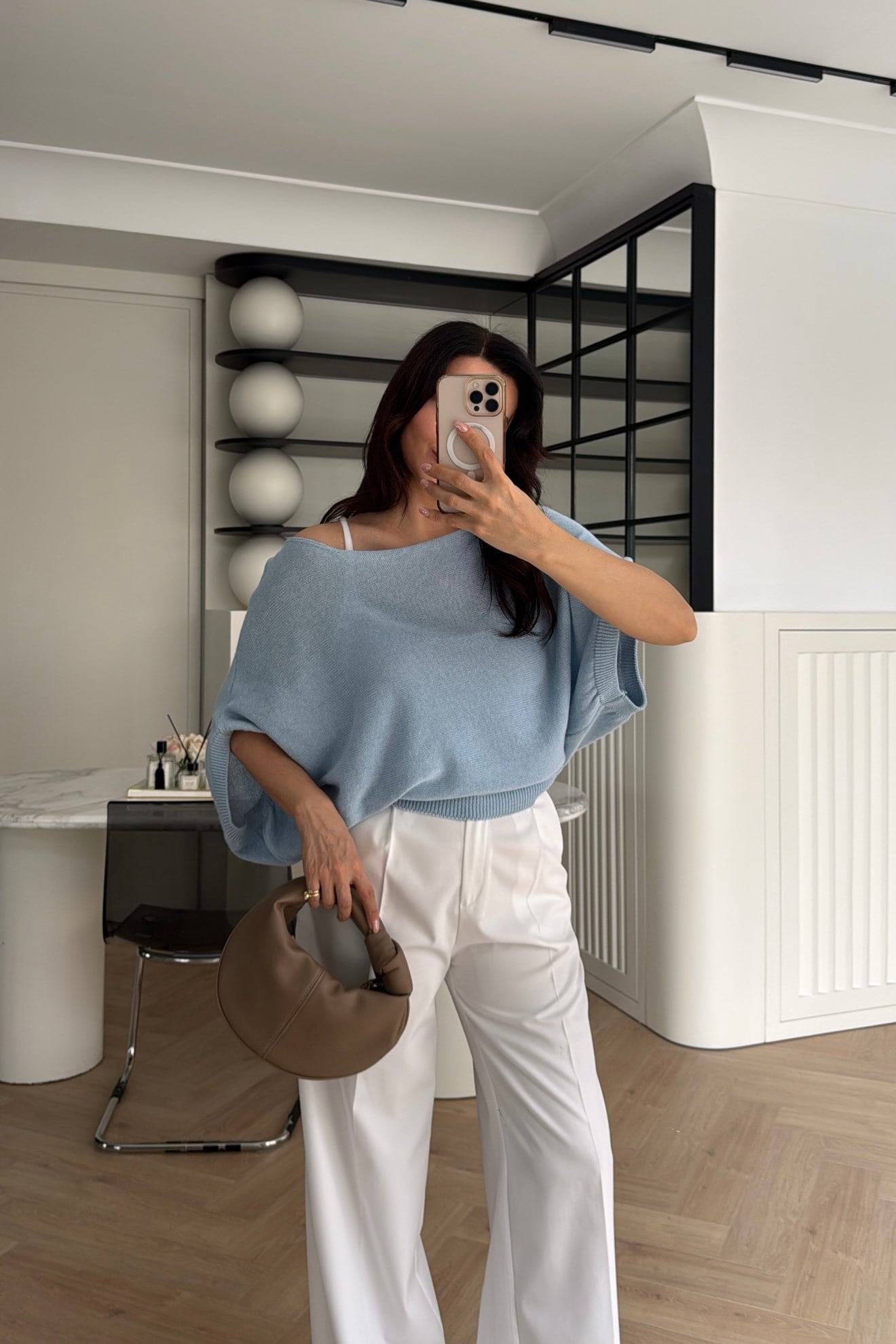 MEVSİMLİK ATLETLİ TRİKO BLUZ MAVİ 