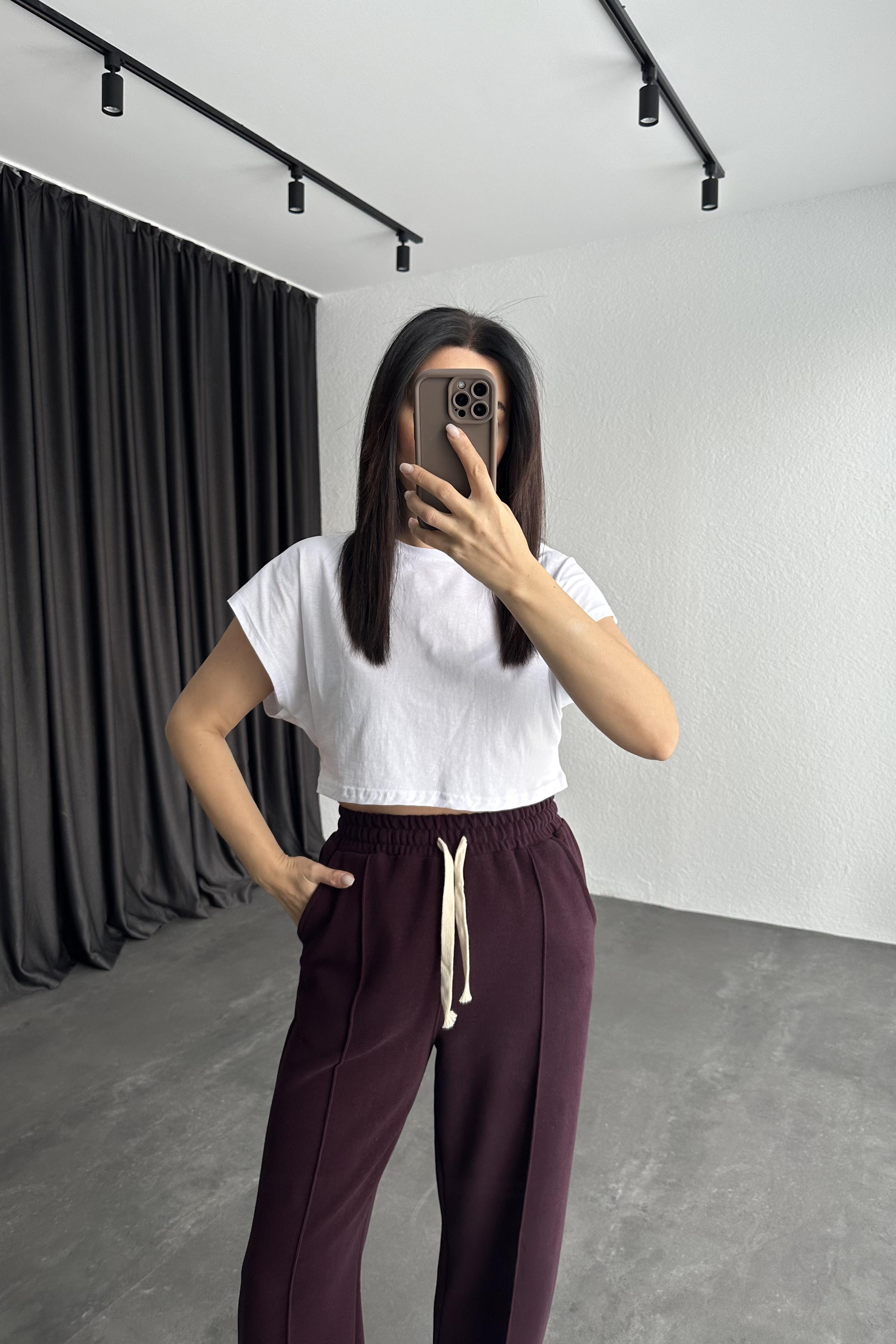 Mürdüm Renk Üçlü Takım 