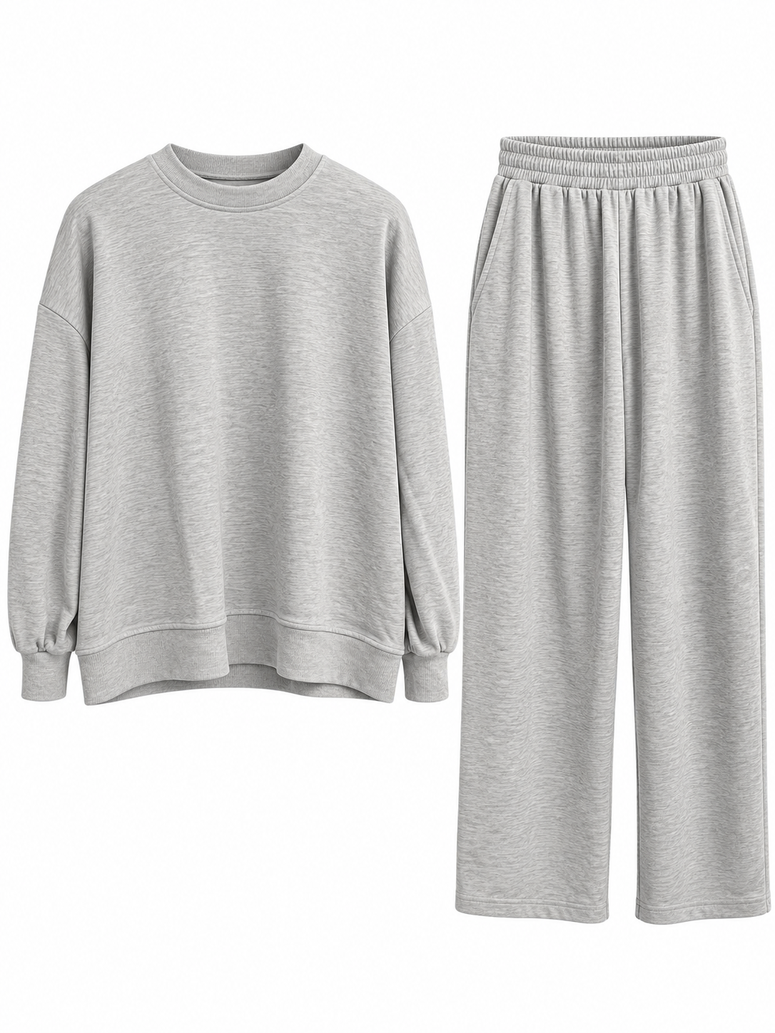 Oversize Kalıp Modal Takım Açık Gri 