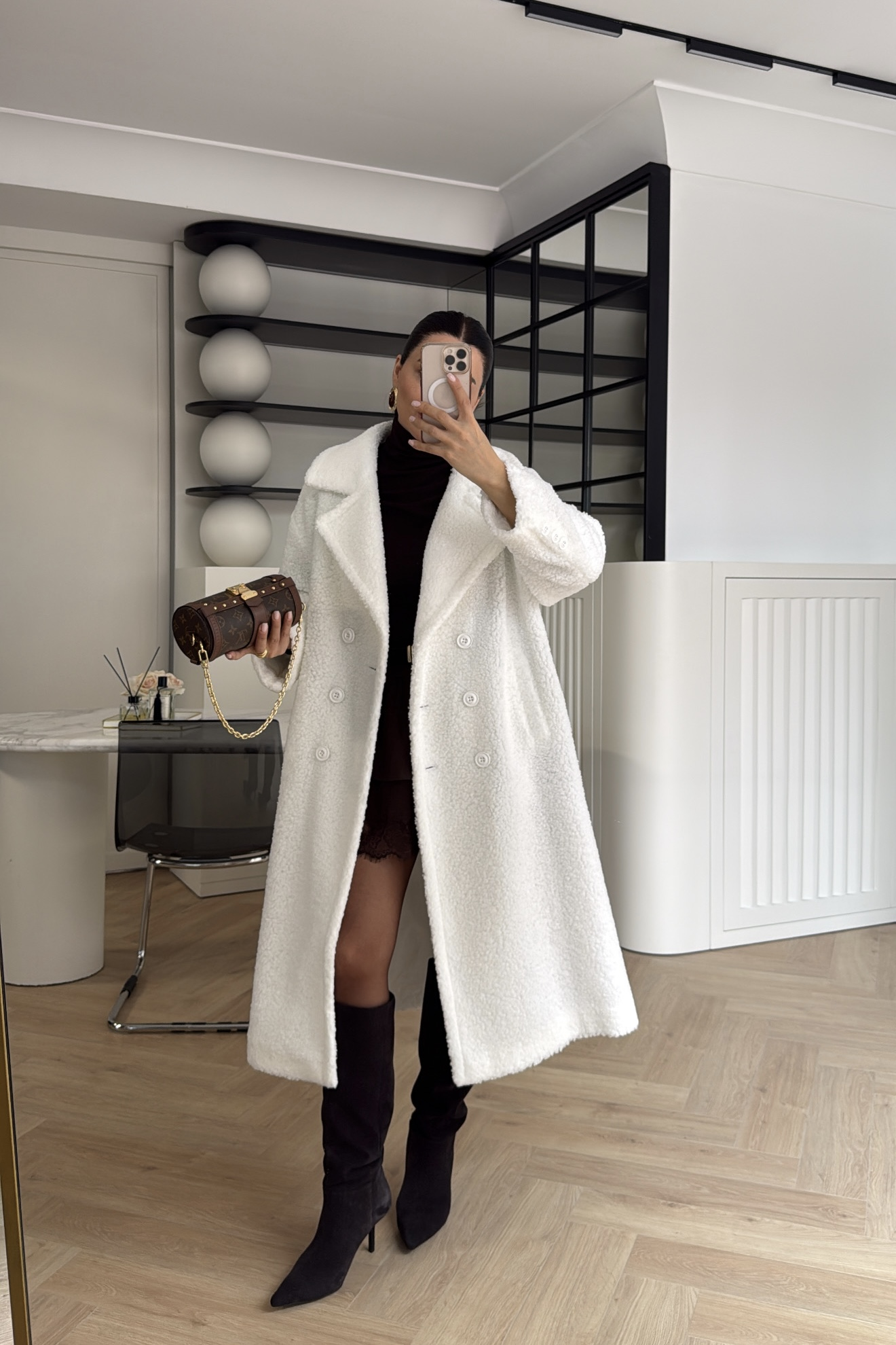 OVERSİZE TEDDY PELUŞ KABAN BEYAZ 