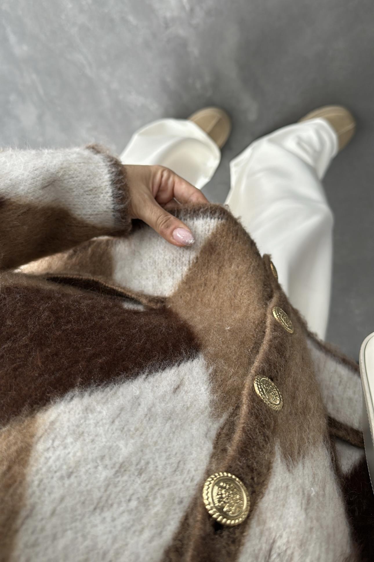 Özel Üretim Baklava Desenli Premium Hırka 