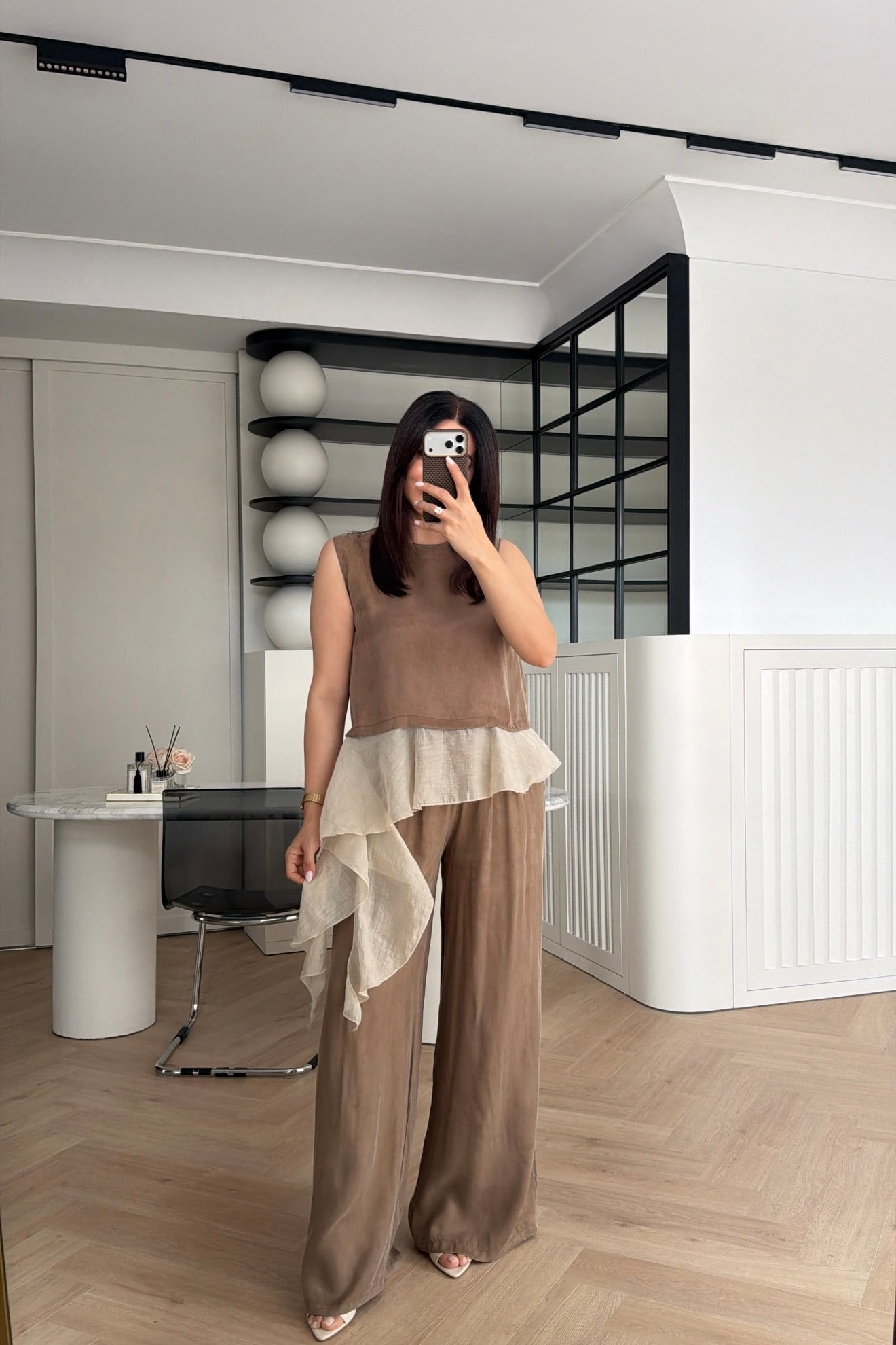 PEPLUM DETAYLI TENCEL TAKIM YAĞ YEŞİLİ 
