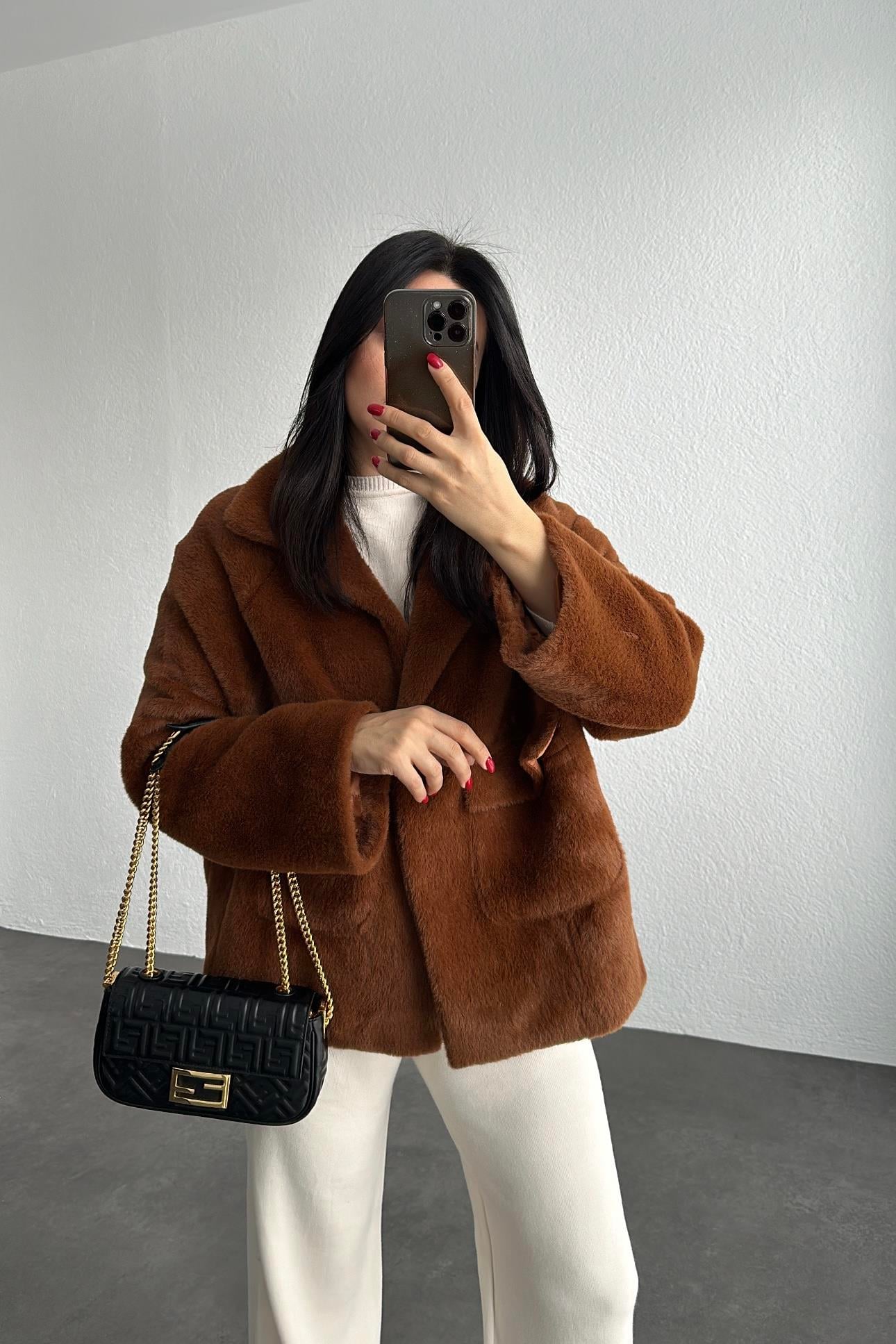 Premium Astarlı Peluş Camel