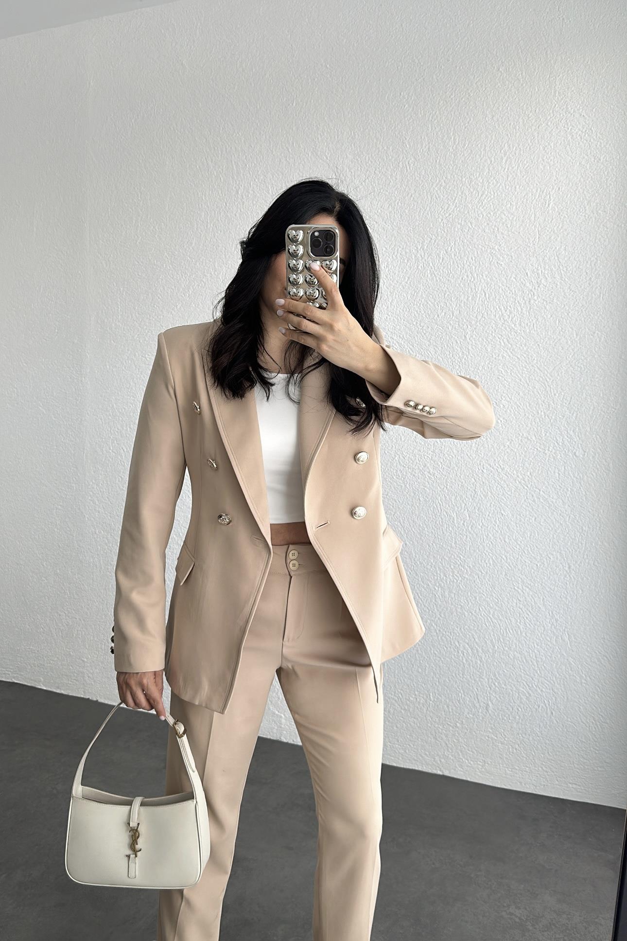 Premium Seri Ceket Pantolon Takım Bej