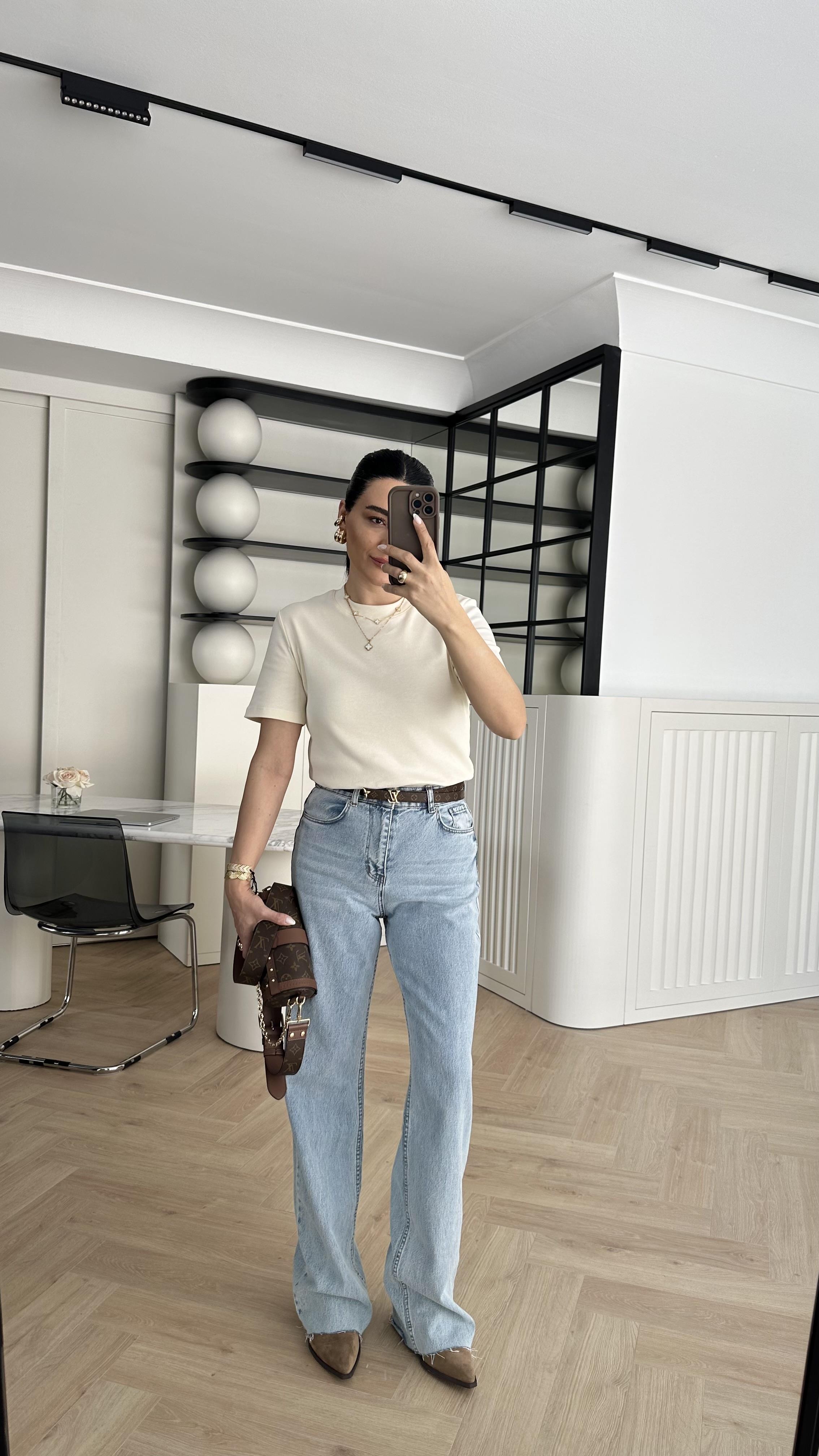 Sarı Cos Marka Premium Tişört 