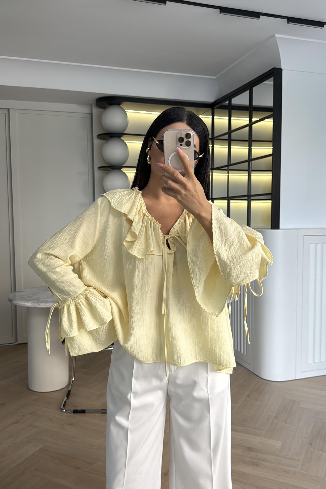 SARI FIRFIRLI SALAŞ GÖMLEK