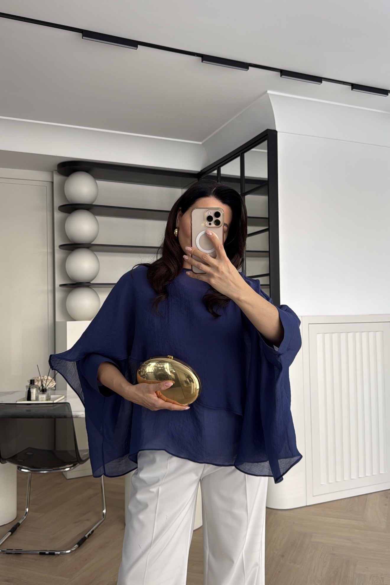 ŞİFON PELERİN BLUZ LACİ 