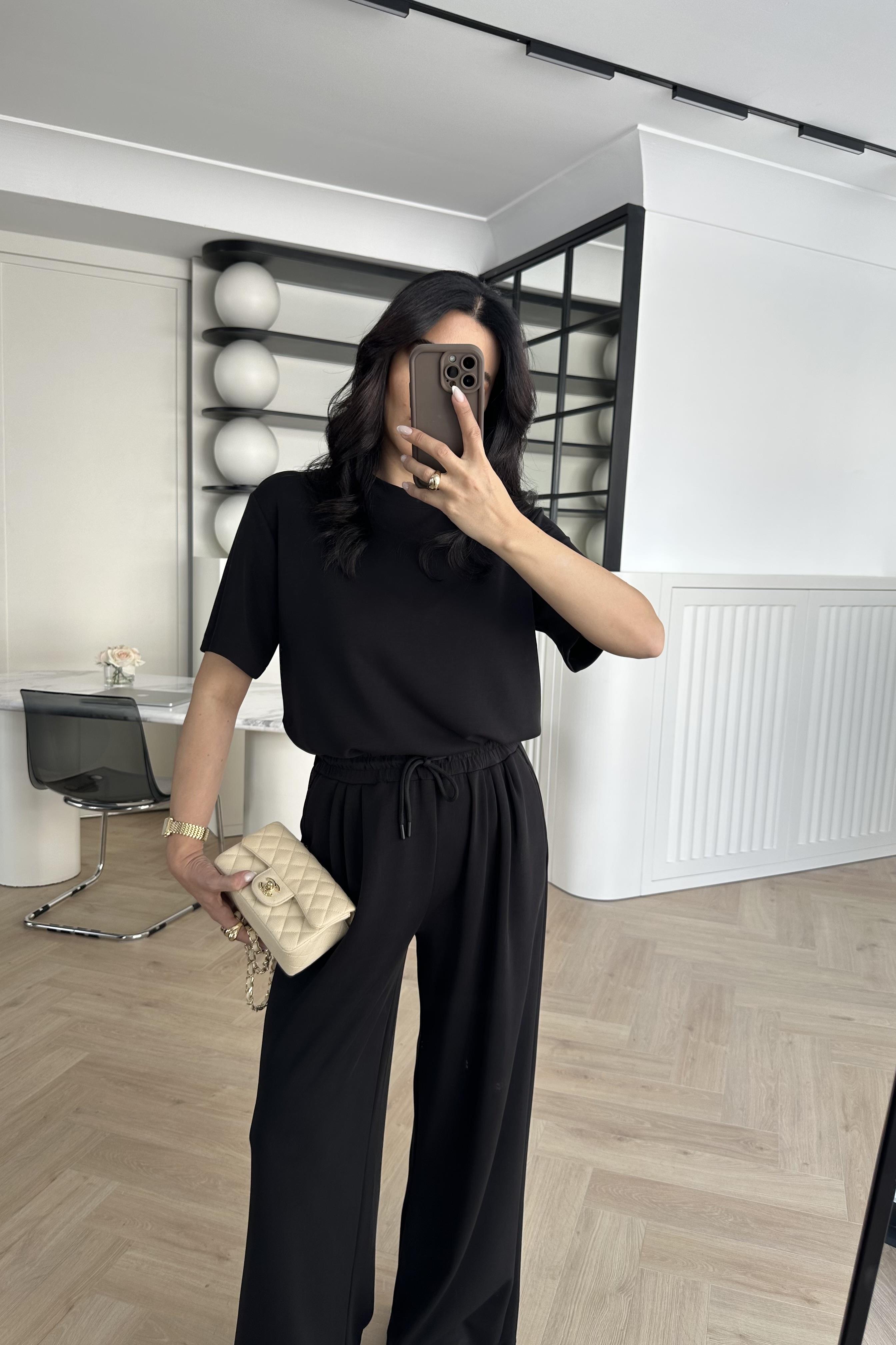 Siyah Modal Kumaş Premium Rahat Takım