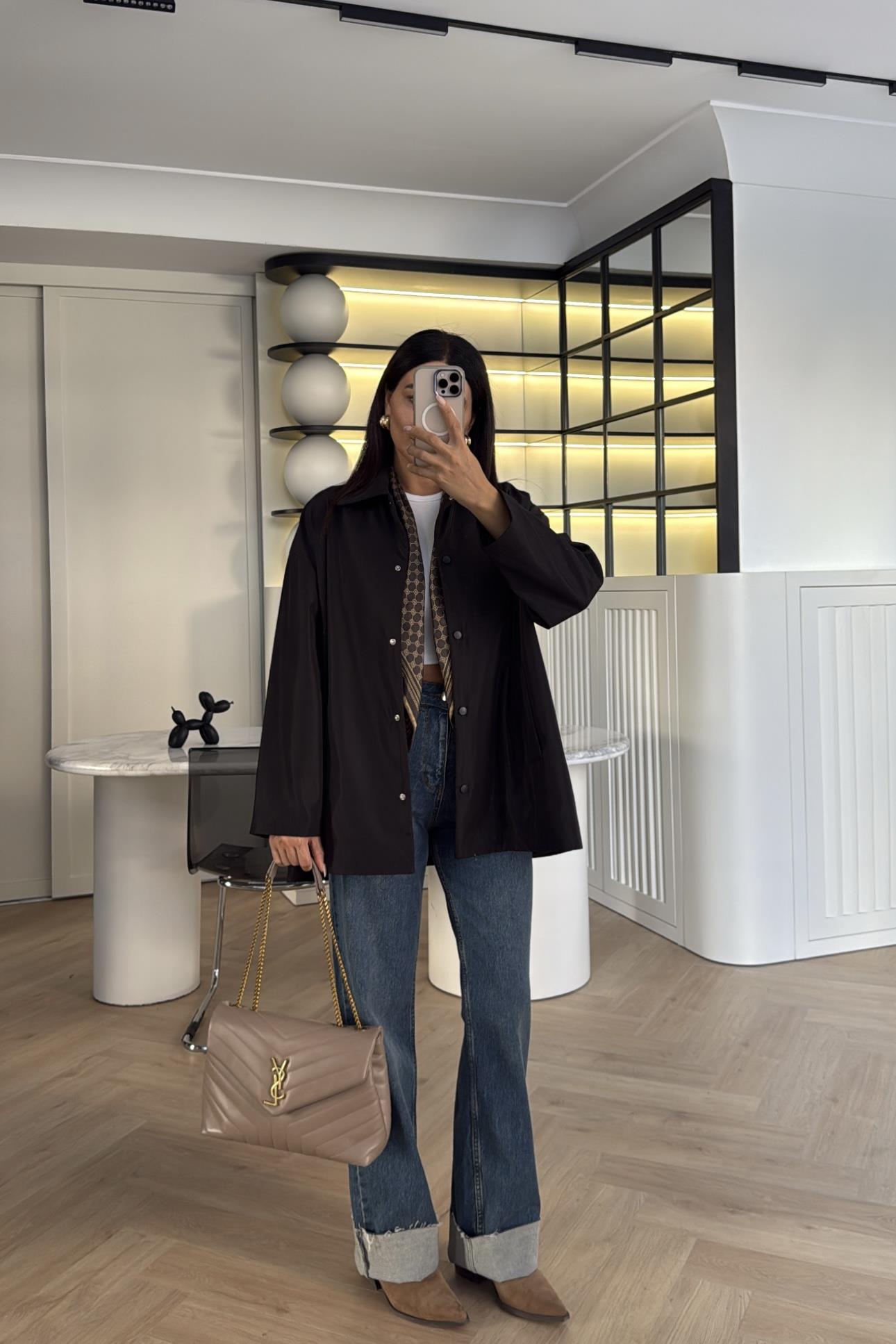 SİYAH RAHAT KALIP CEKET